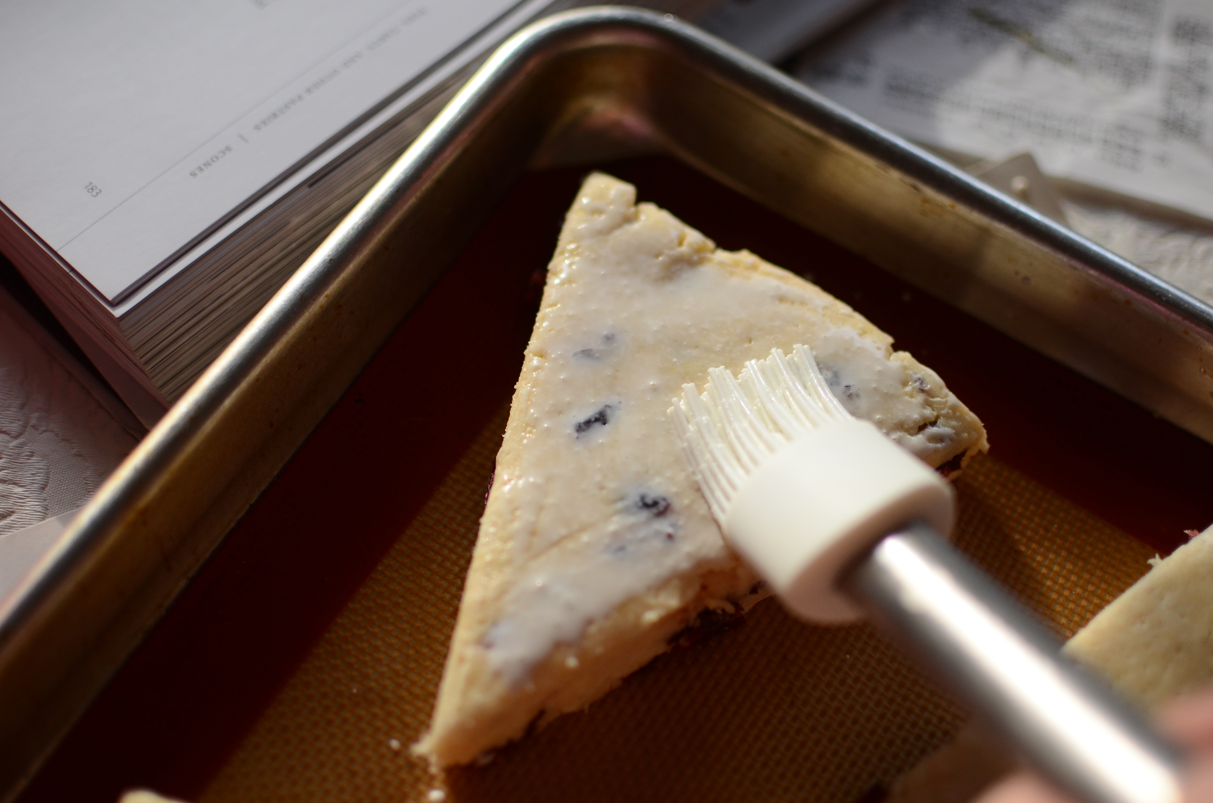 And I gave them my usual scone treatment - brush them with heavy cream and sprinkle them with turbinado sugar.