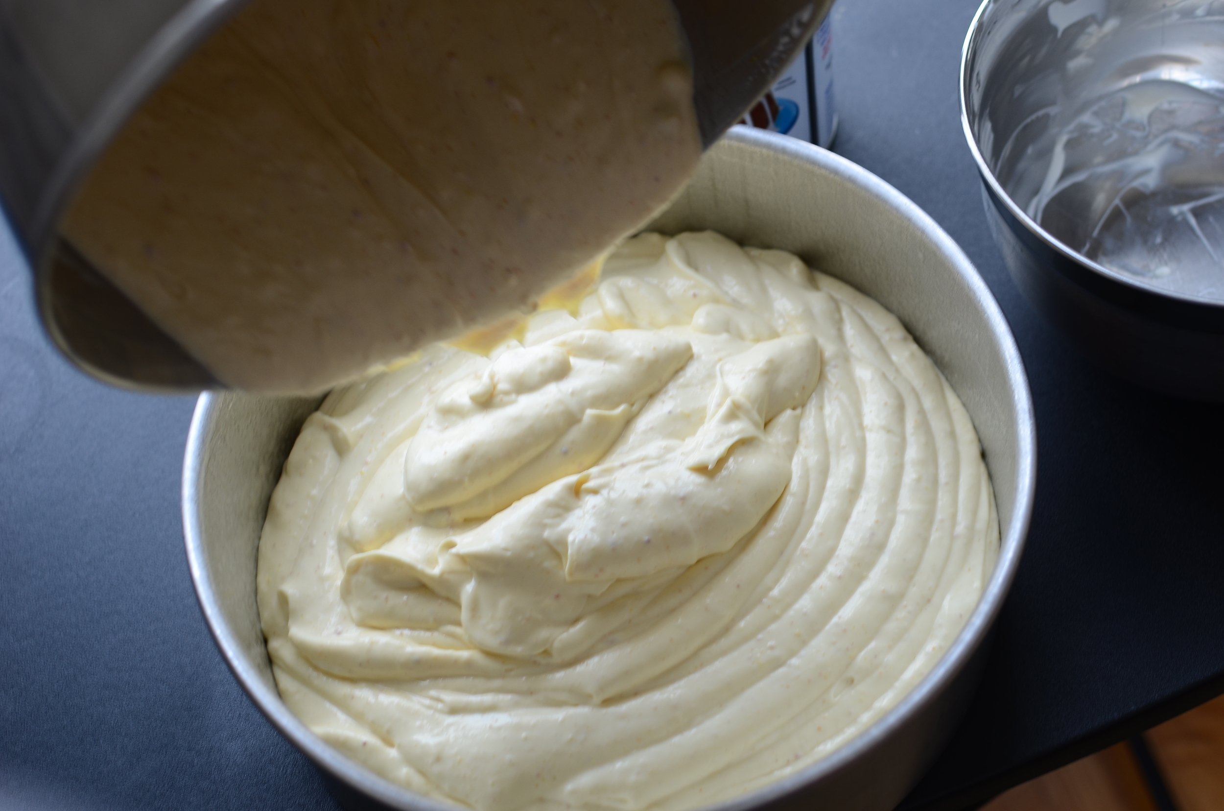 pour the batter into the prepared pan.