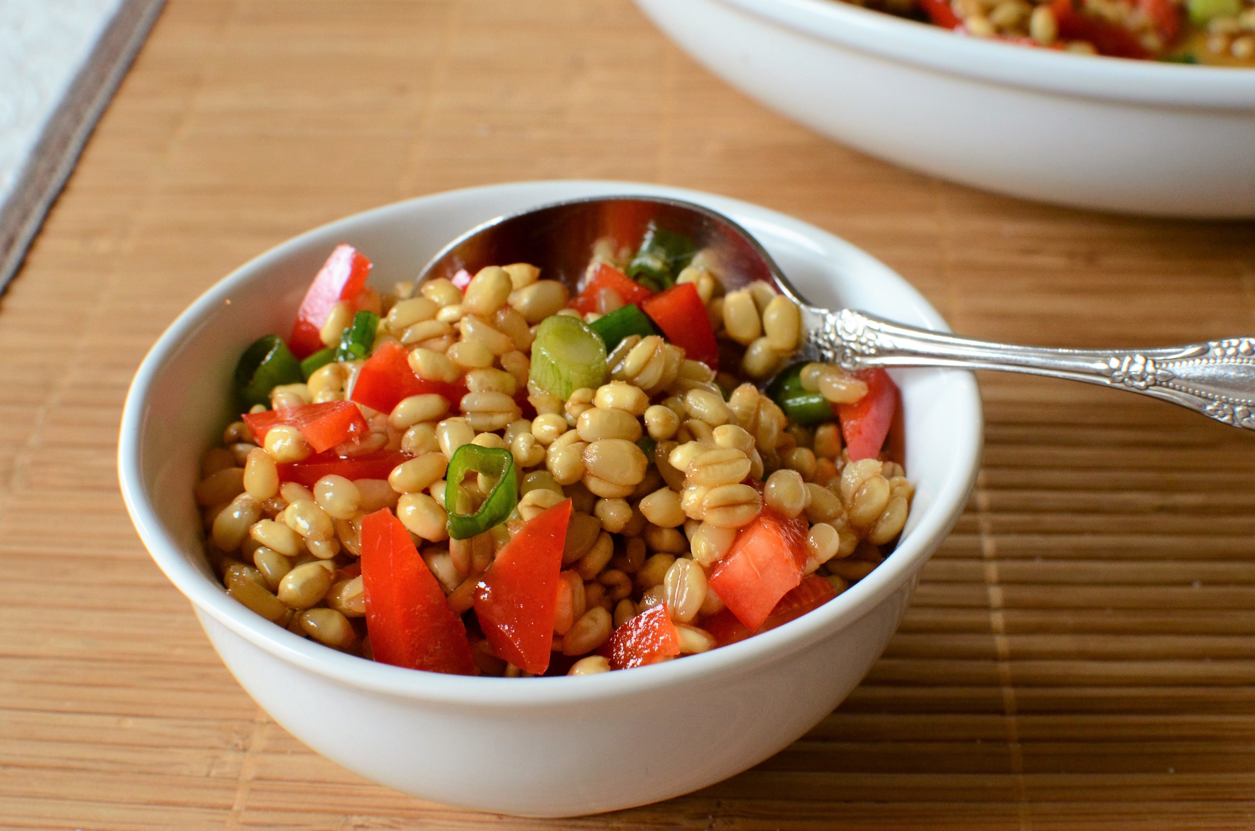 Wheat Berry Salad with Asian Dressing - ButterYum