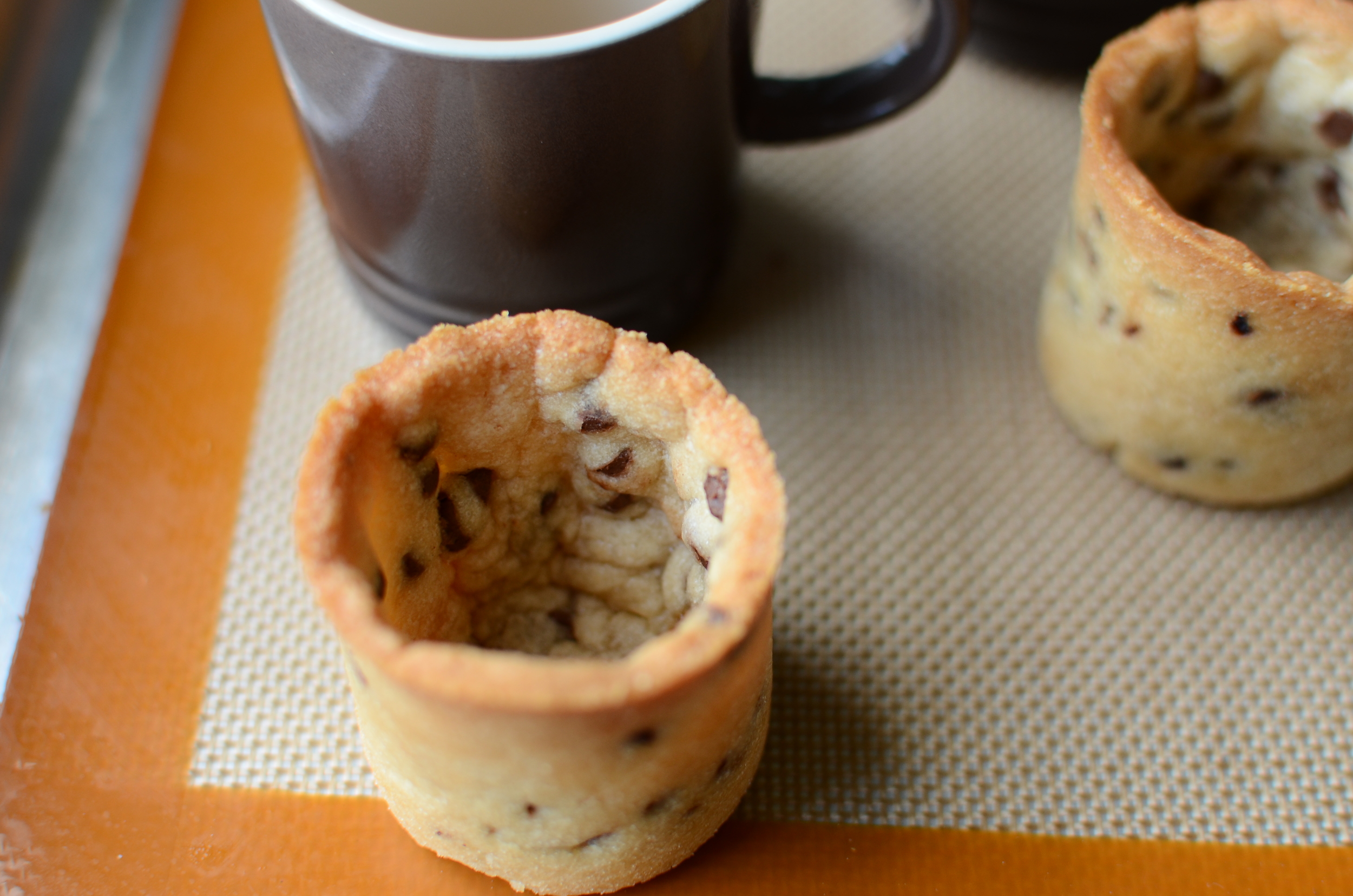 making chocolate chip cookie cups with step by step photos