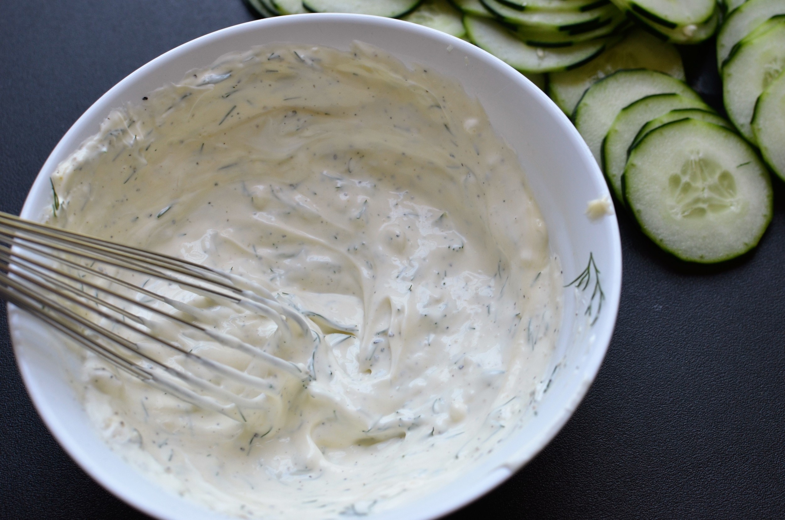 whisk dressing for cucumber salad recipe