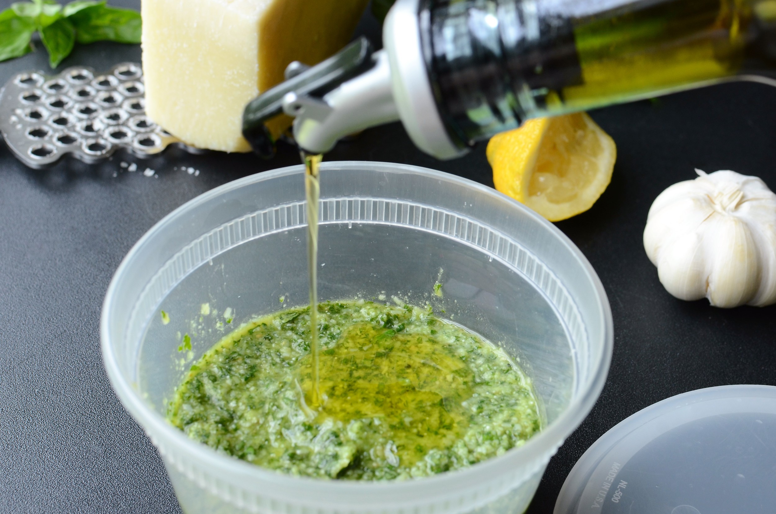 How to make fresh basil pesto from scratch - lots of photos
