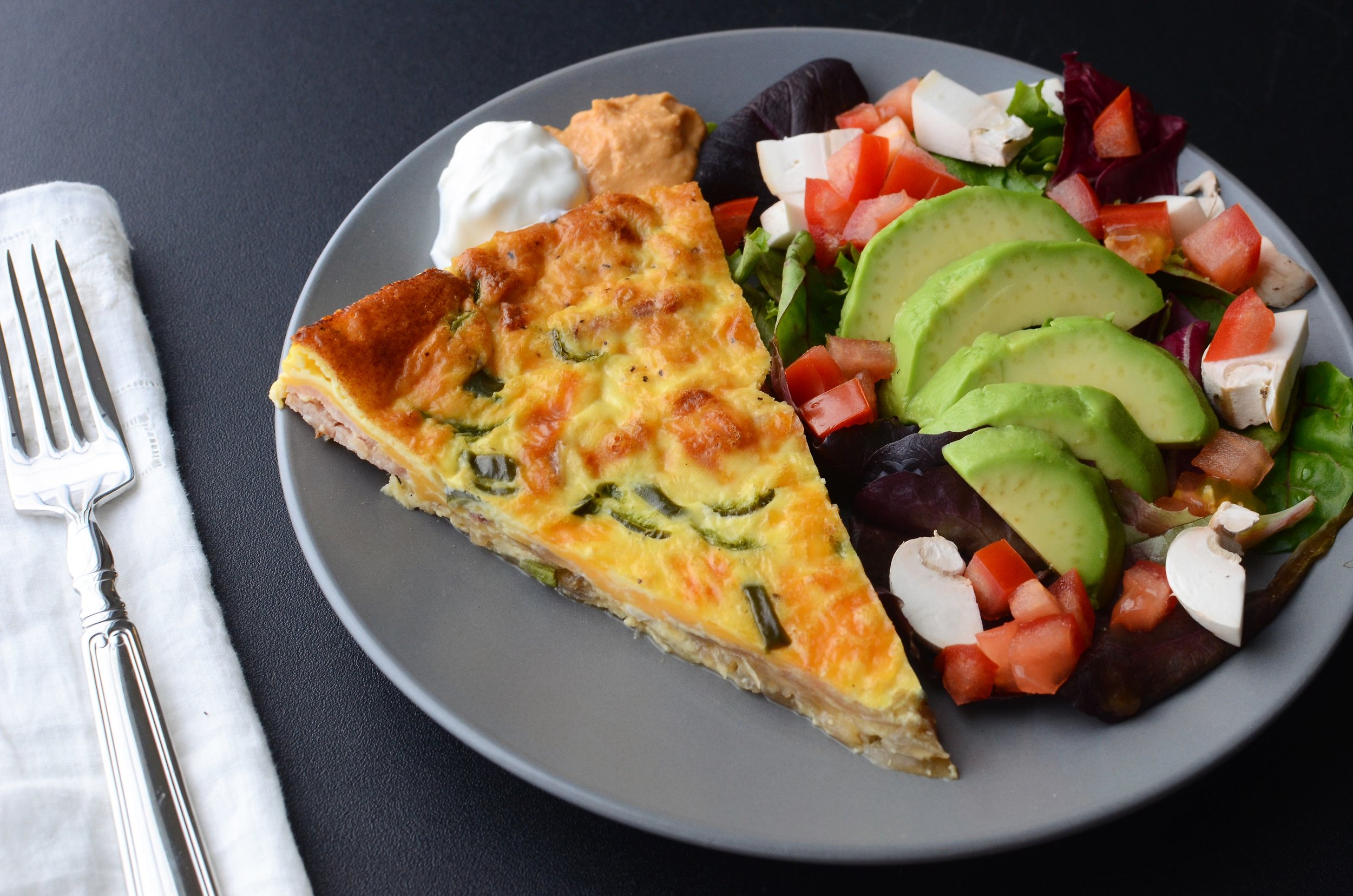 Crustless Quiche with Bacon, Cheddar, and Onions - ButterYum