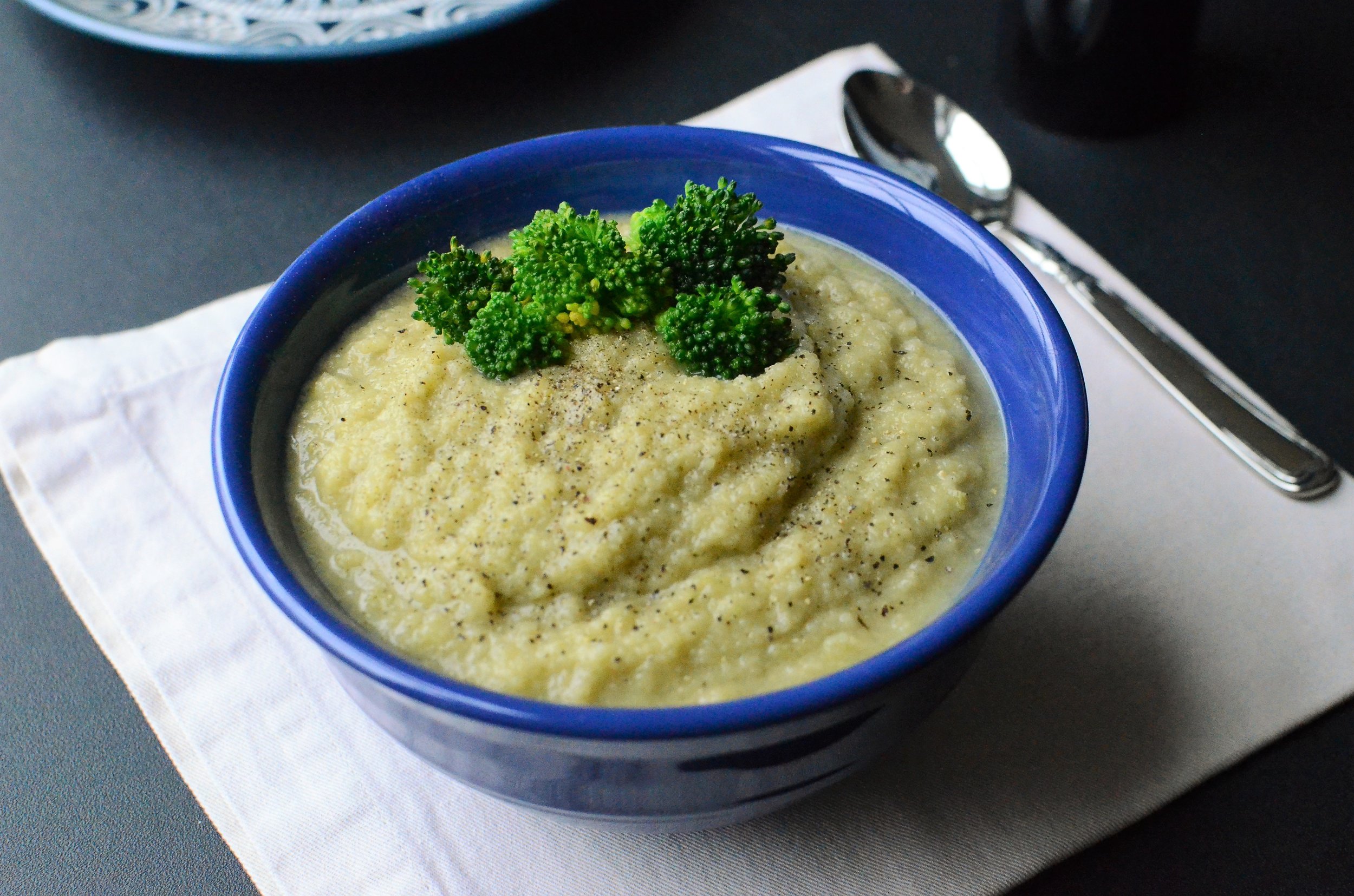 Broccoli Stem Soup. Broccoli Stalk Soup. RECIPE and HOW TO PHOTOS.