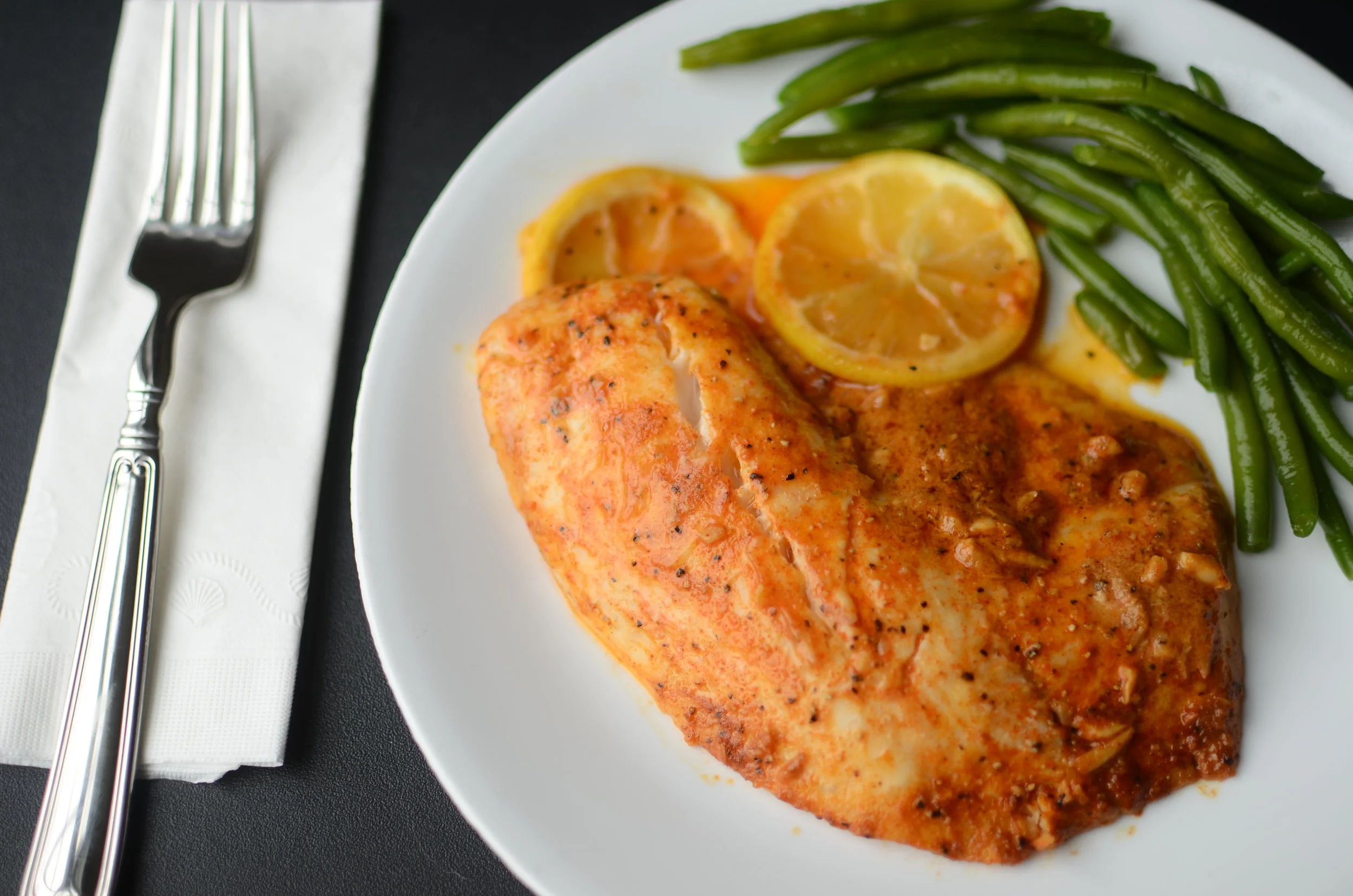 Tilapia with Garlic, Lemon, and Paprika