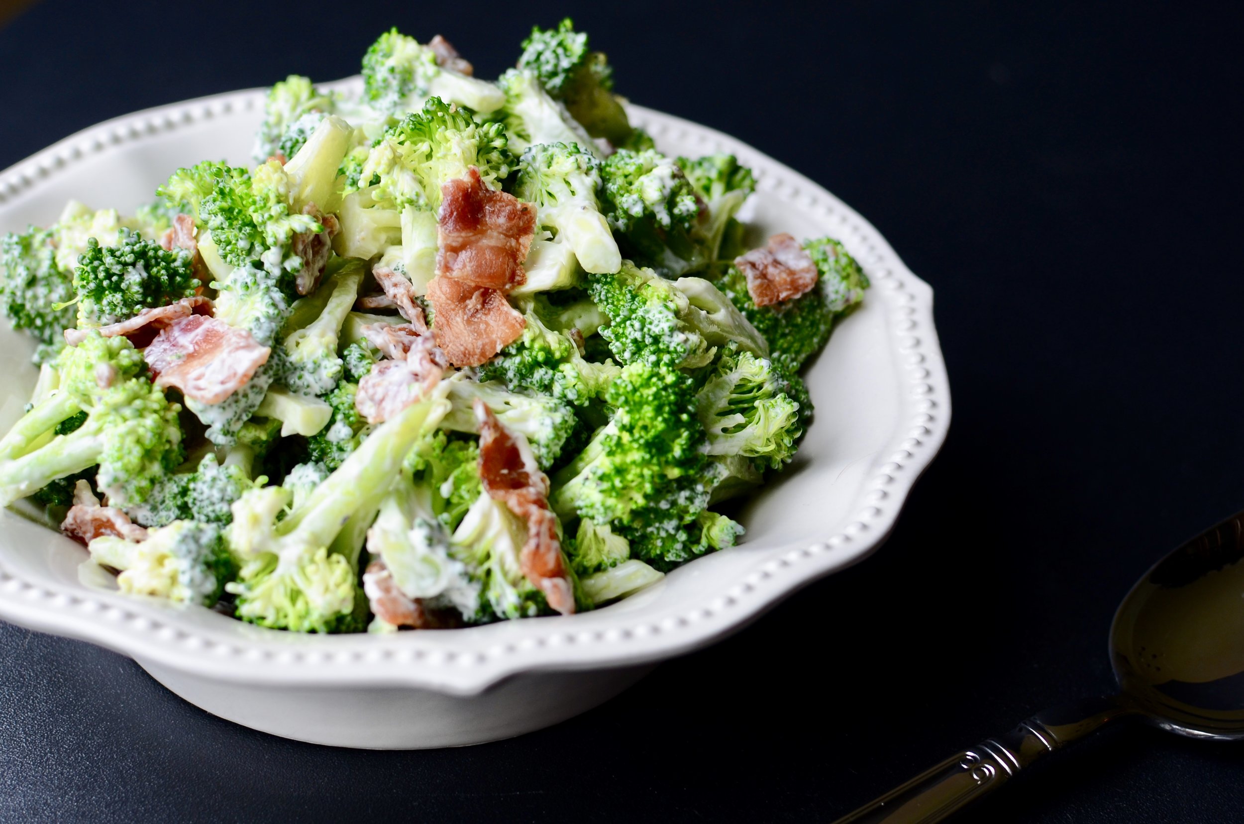 ButterYum - Cold Broccoli Salad (Keto). How to make broccoli salad. broccoli and bacon salad. Keto broccoli salad with bacon.