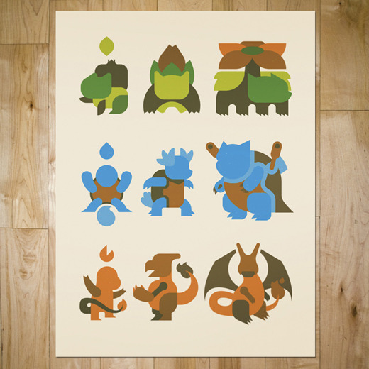 Poster Pikachu flat design Pokémon 