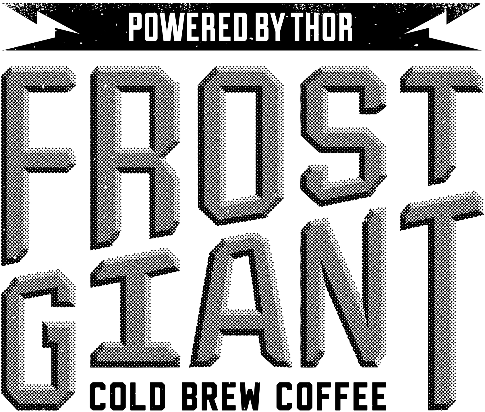 Custom lettering for the FROST GIANT logo. Dimension was achieved with a halftone effect.