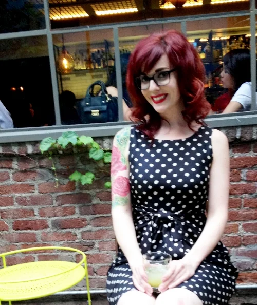 Waiting for our table with the most incredible Granita Applebum cocktail.