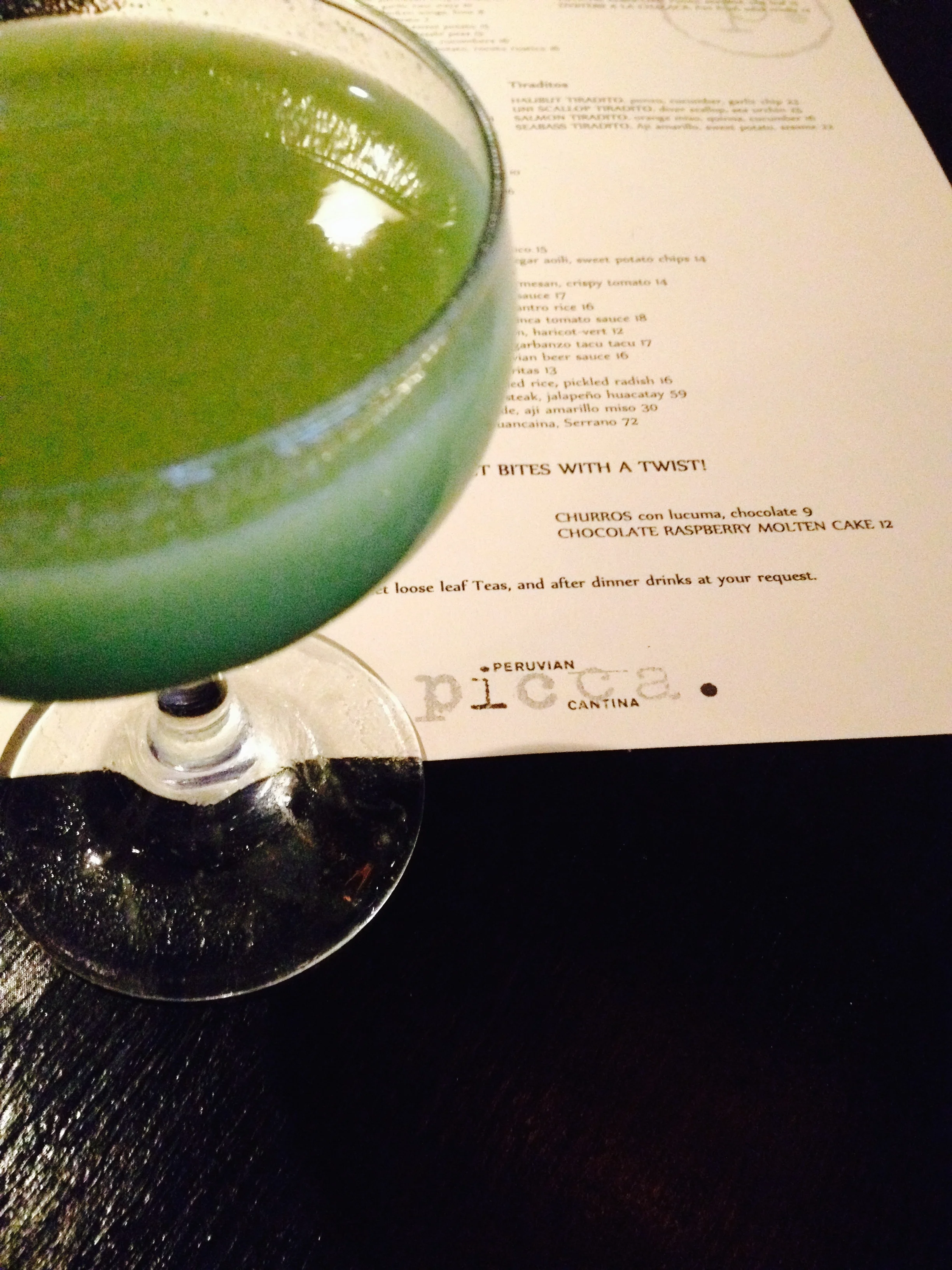 THE AVOCADO PROJECT COCKTAIL with 5 Island white rum, fresh avocado, ascorbic acid, fresh lime juice, agave nectar.