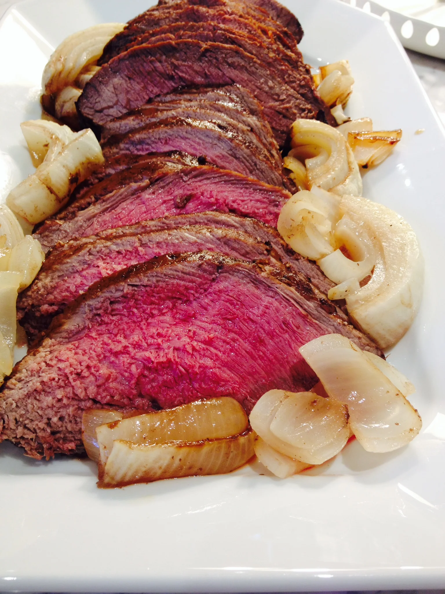 Sirloin Roast from Jim's Meat Market with Whole Grain Mustard Sauce and Bordelaise