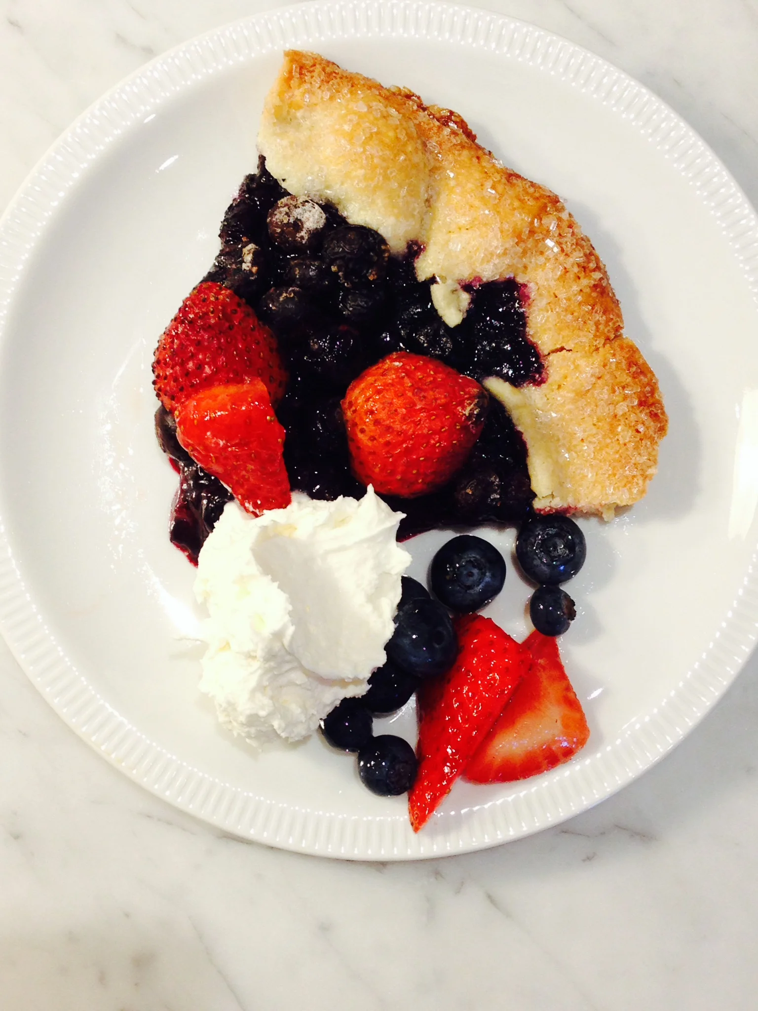 Berry Crostata with Mascarpone Whipped Cream and Homemade Vanilla Bean Ice Cream