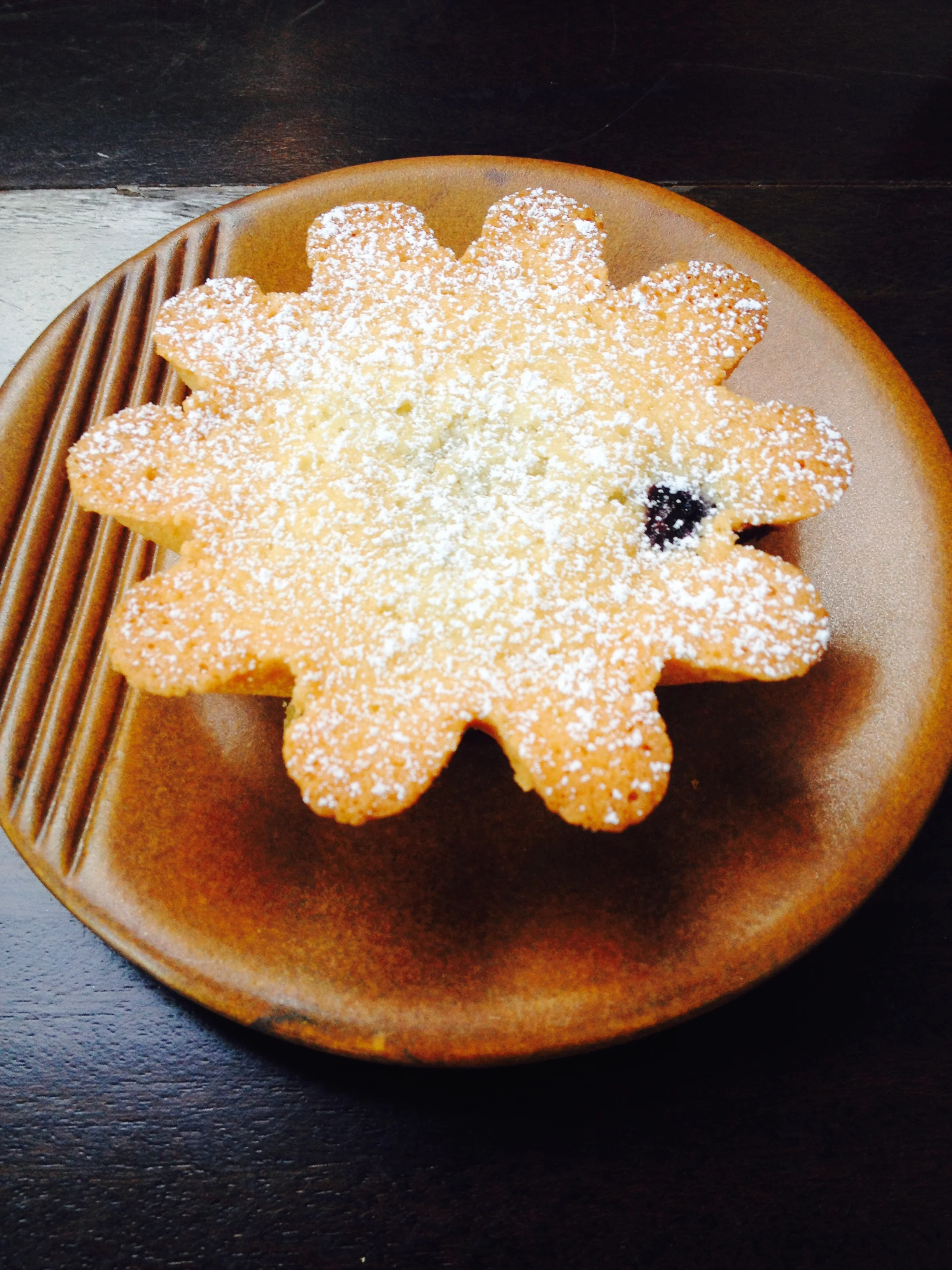 A rich-buttery blueberry Financier -- a delicious little gem.