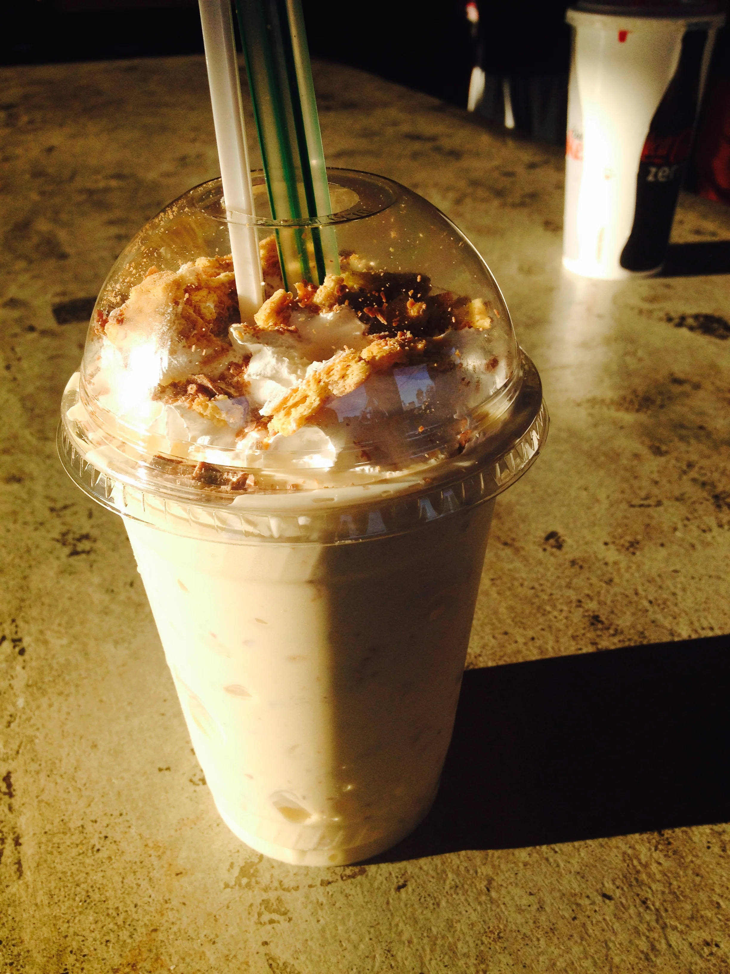 Fat Shake #3 with vanilla ice cream, shaved milk chocolate, toasted marshmallow, and graham cracker crumbs.