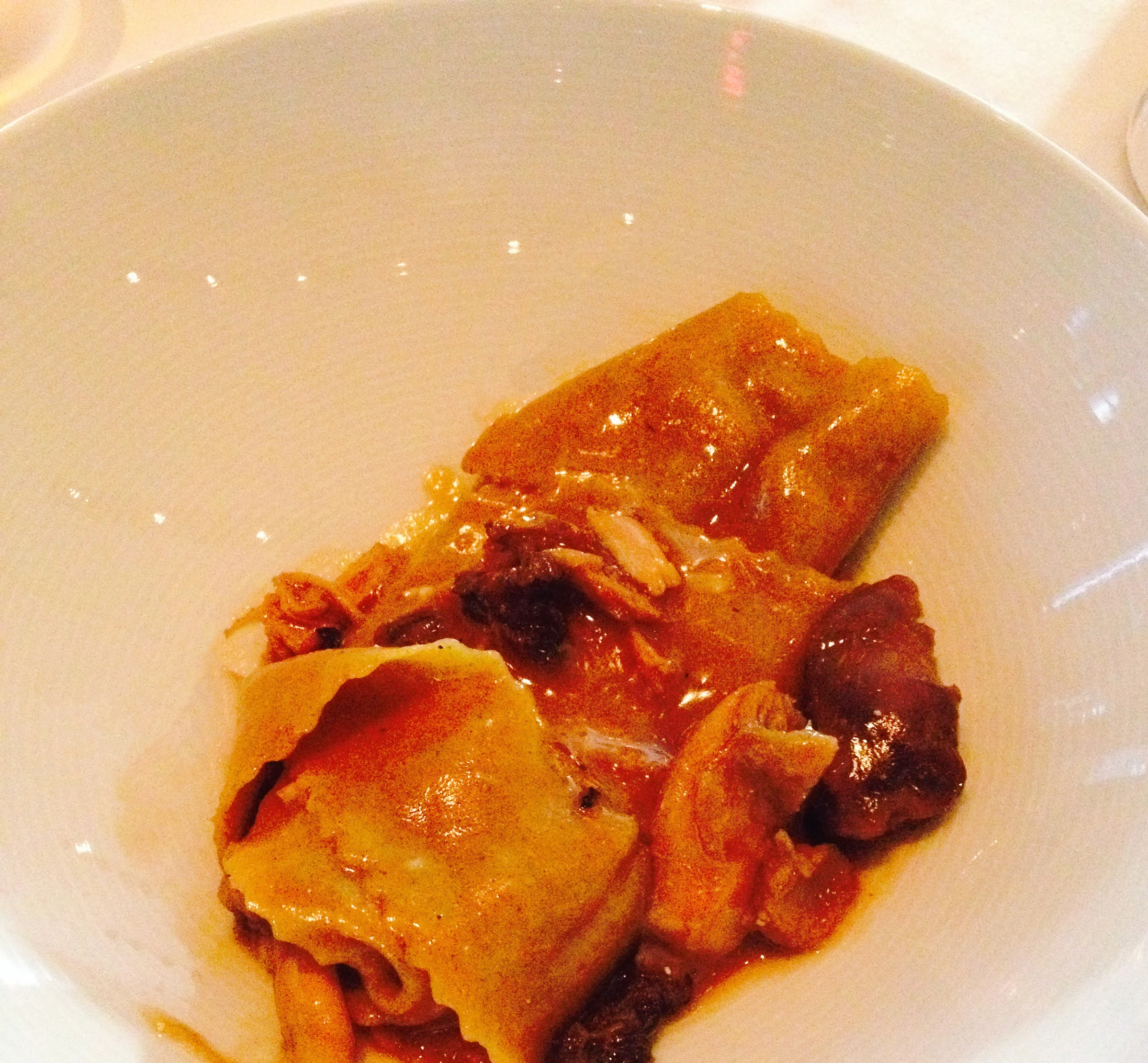 le pappardelle al fagiano , pappardelle with roasted pheasant and morel mushrooms