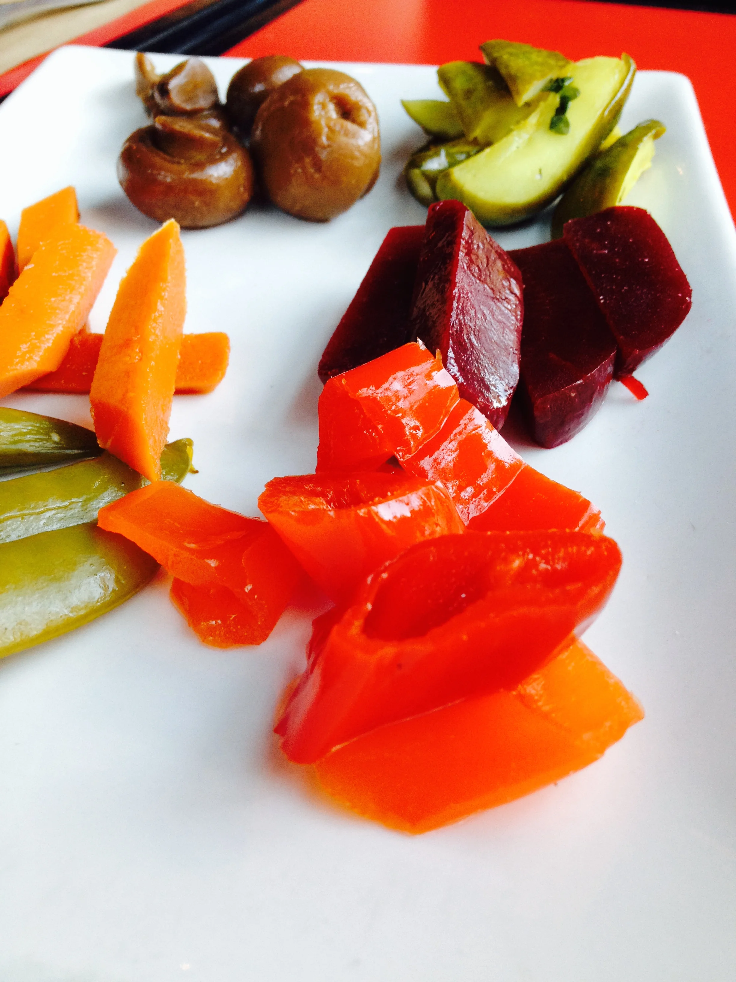 Housemade pickle platter.
