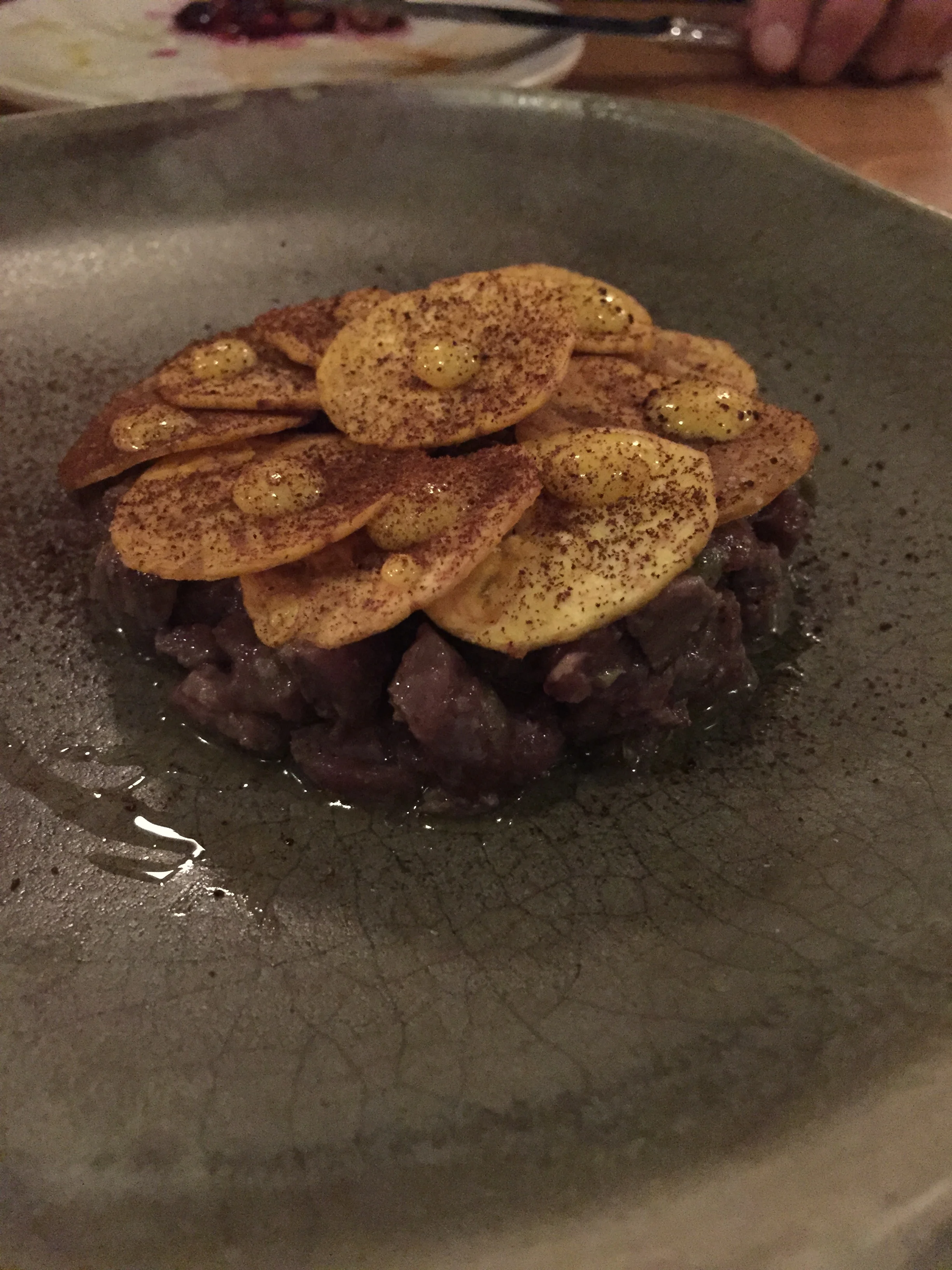 Venison Tartare with Plantains at TBD Restaurant