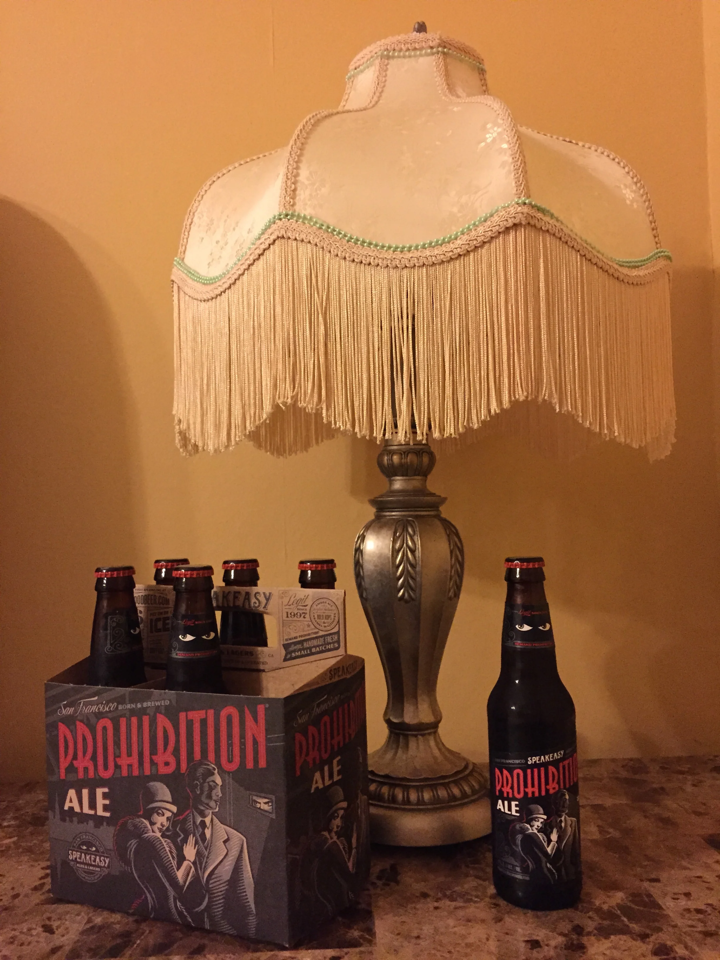 Locally brewed Prohibition Ale.