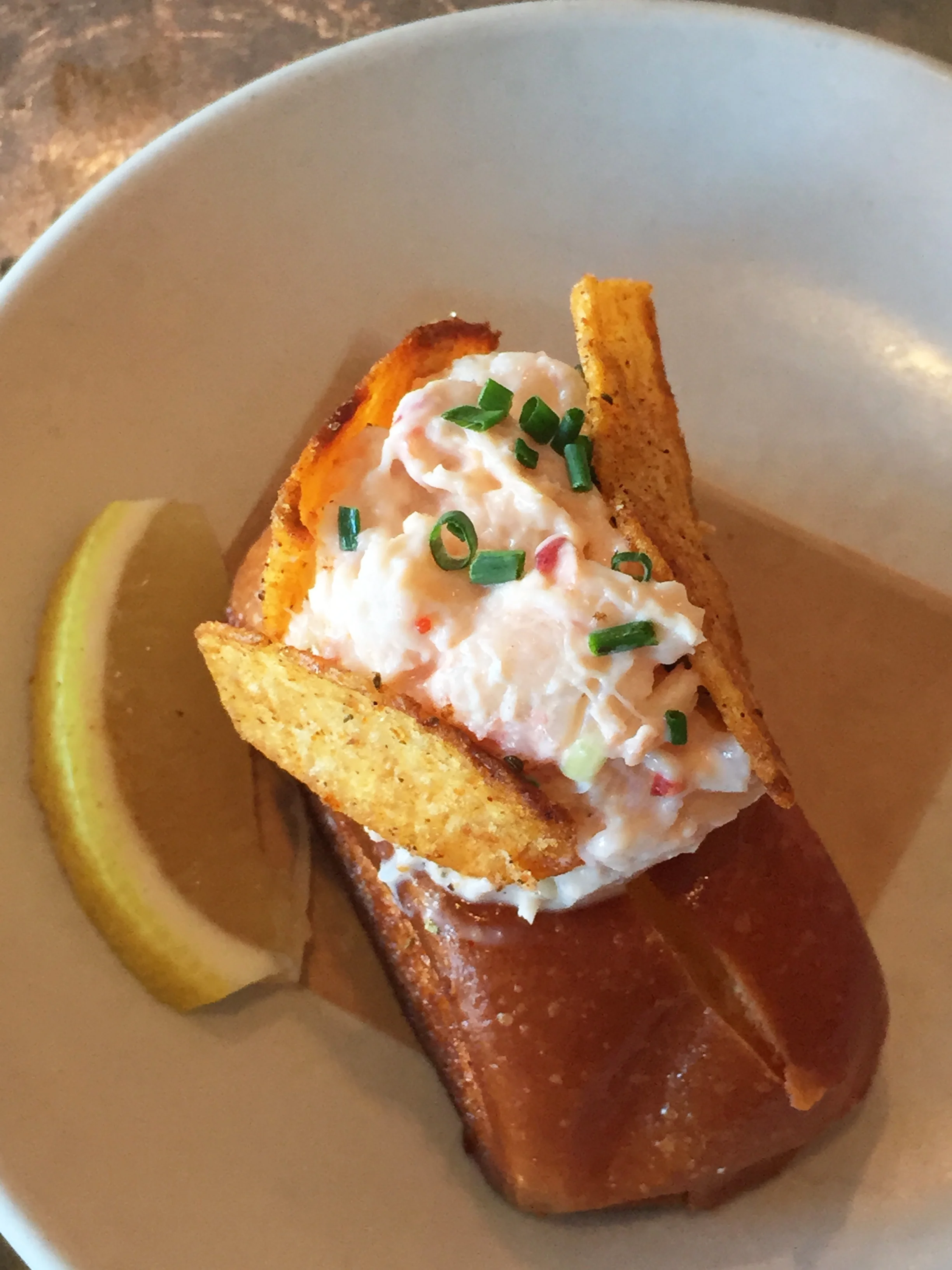 Lobster Roll with Celery and Lemon Aioli.