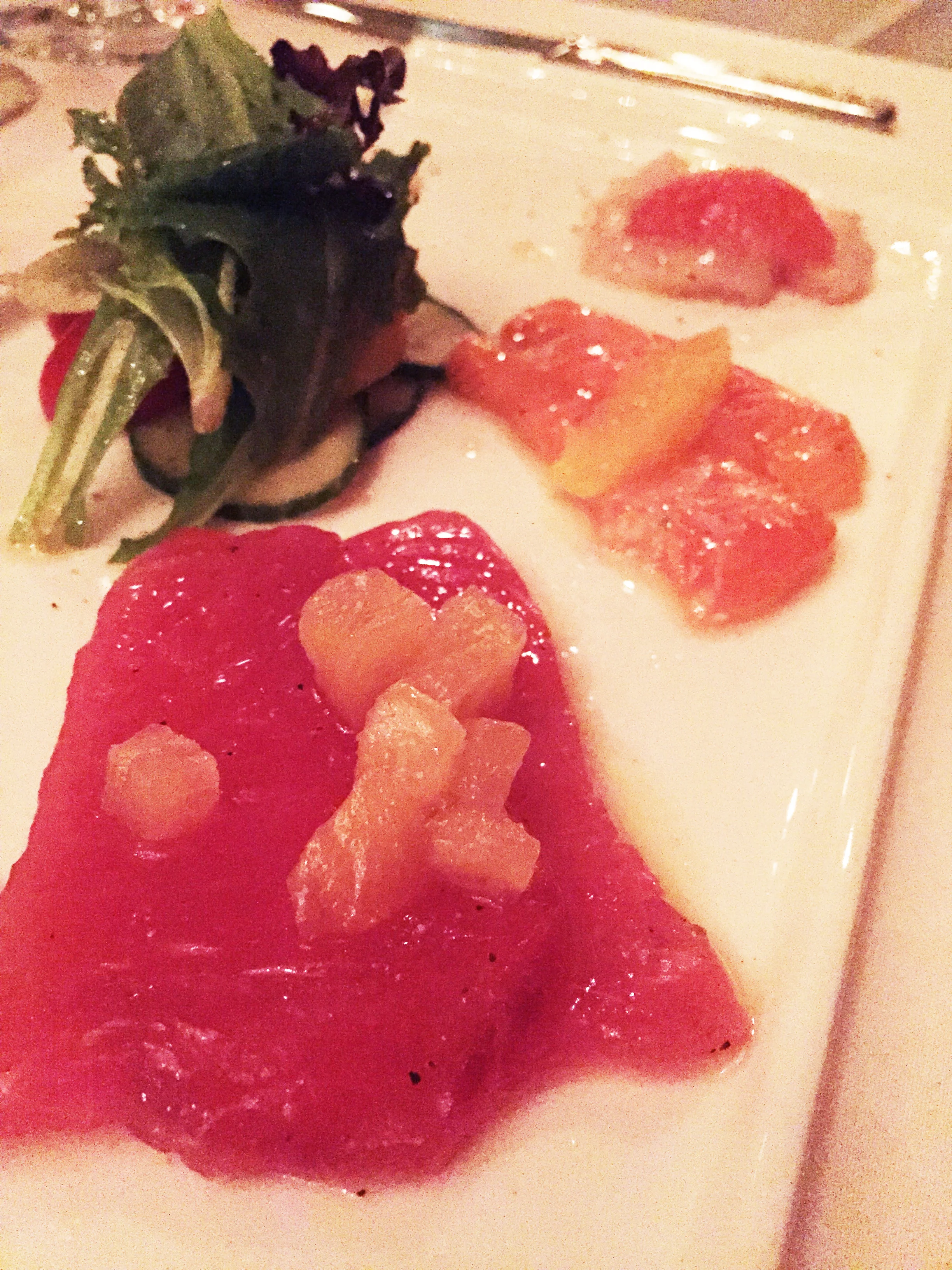 Crudo di pesce-- “Suchi”, with citrus and colatura brine