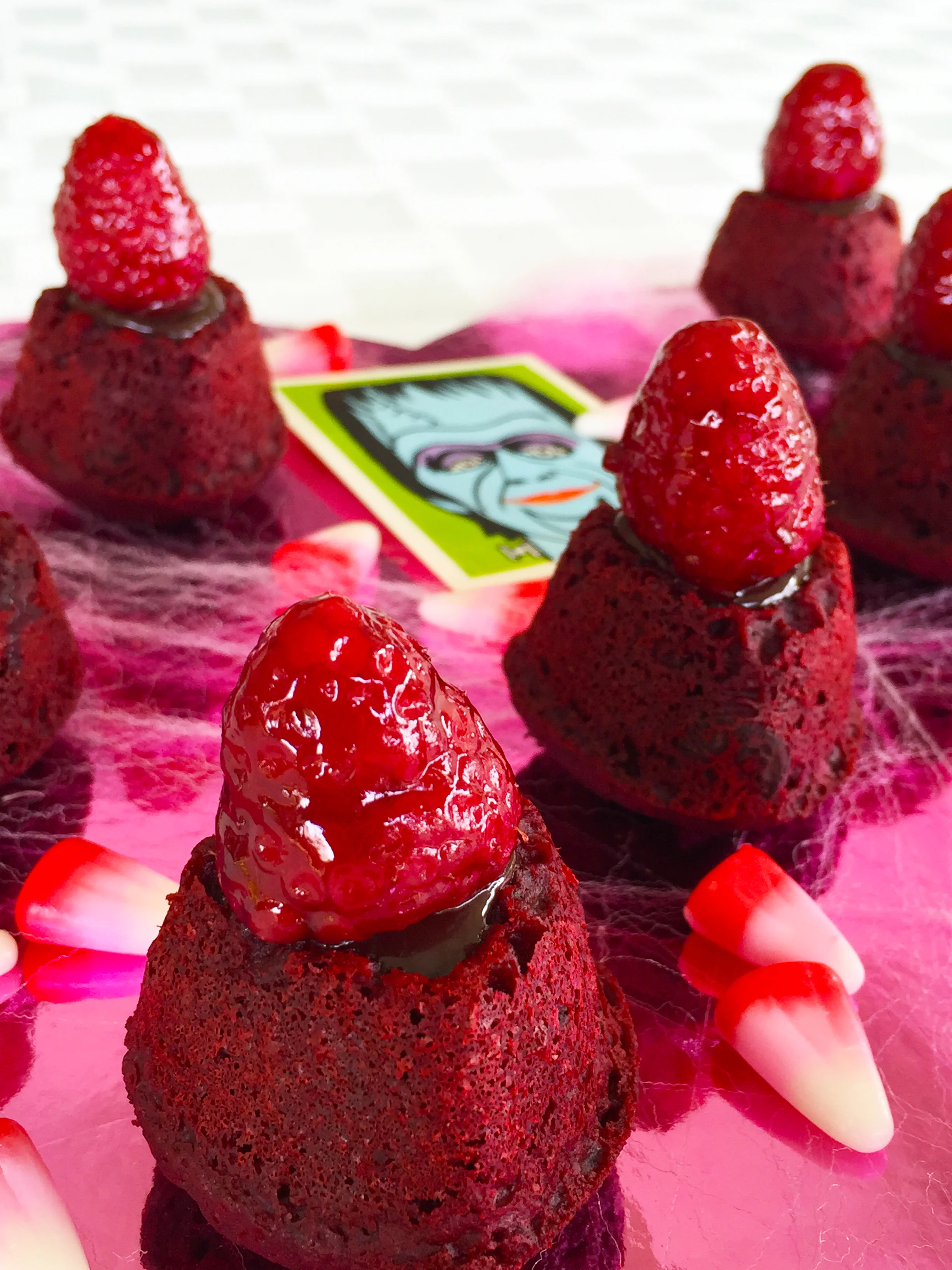 Munsters Heart-Shaped Red Velvet Bites