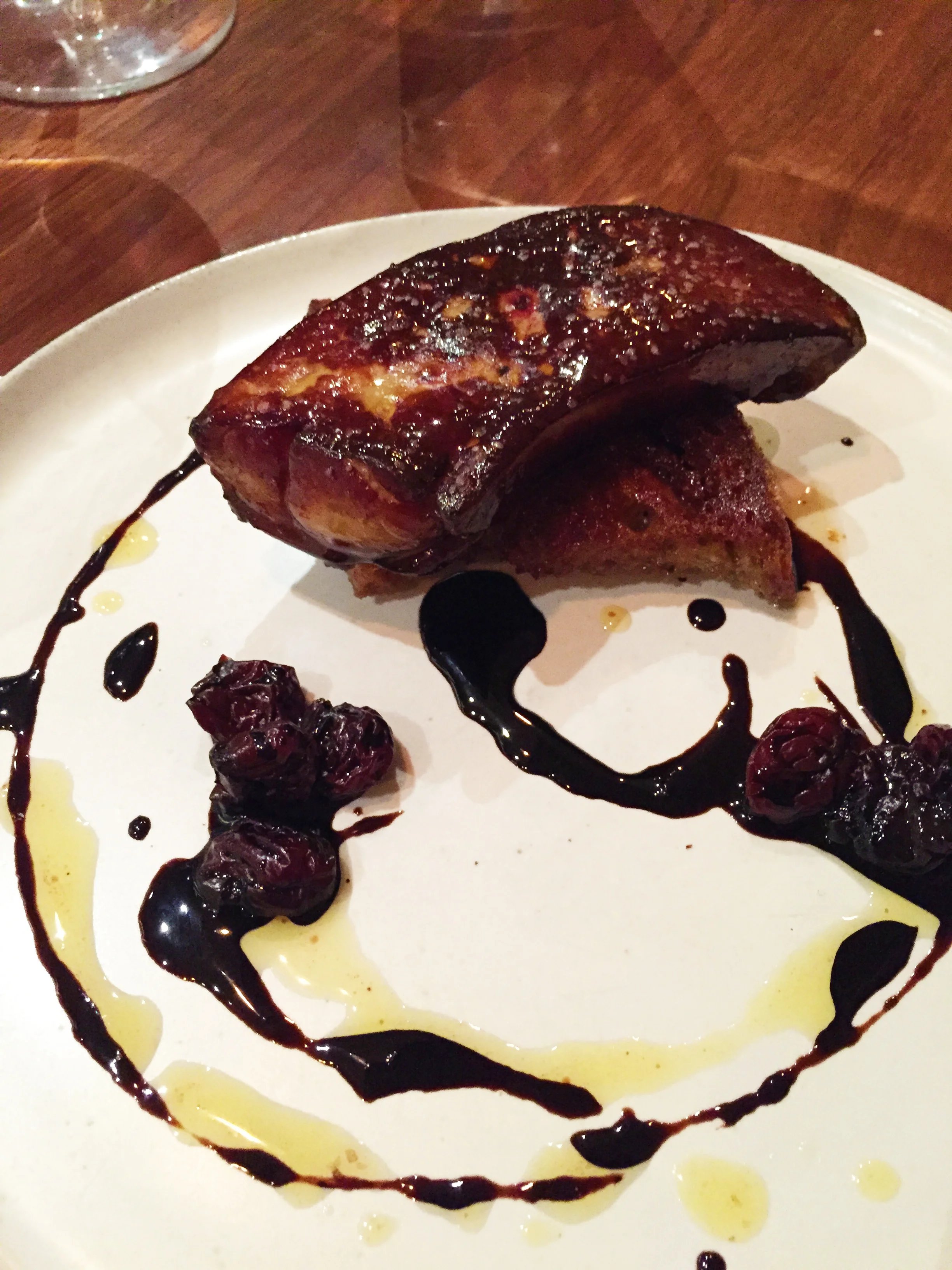 Foie Gras with a pickled cherry gastrique.