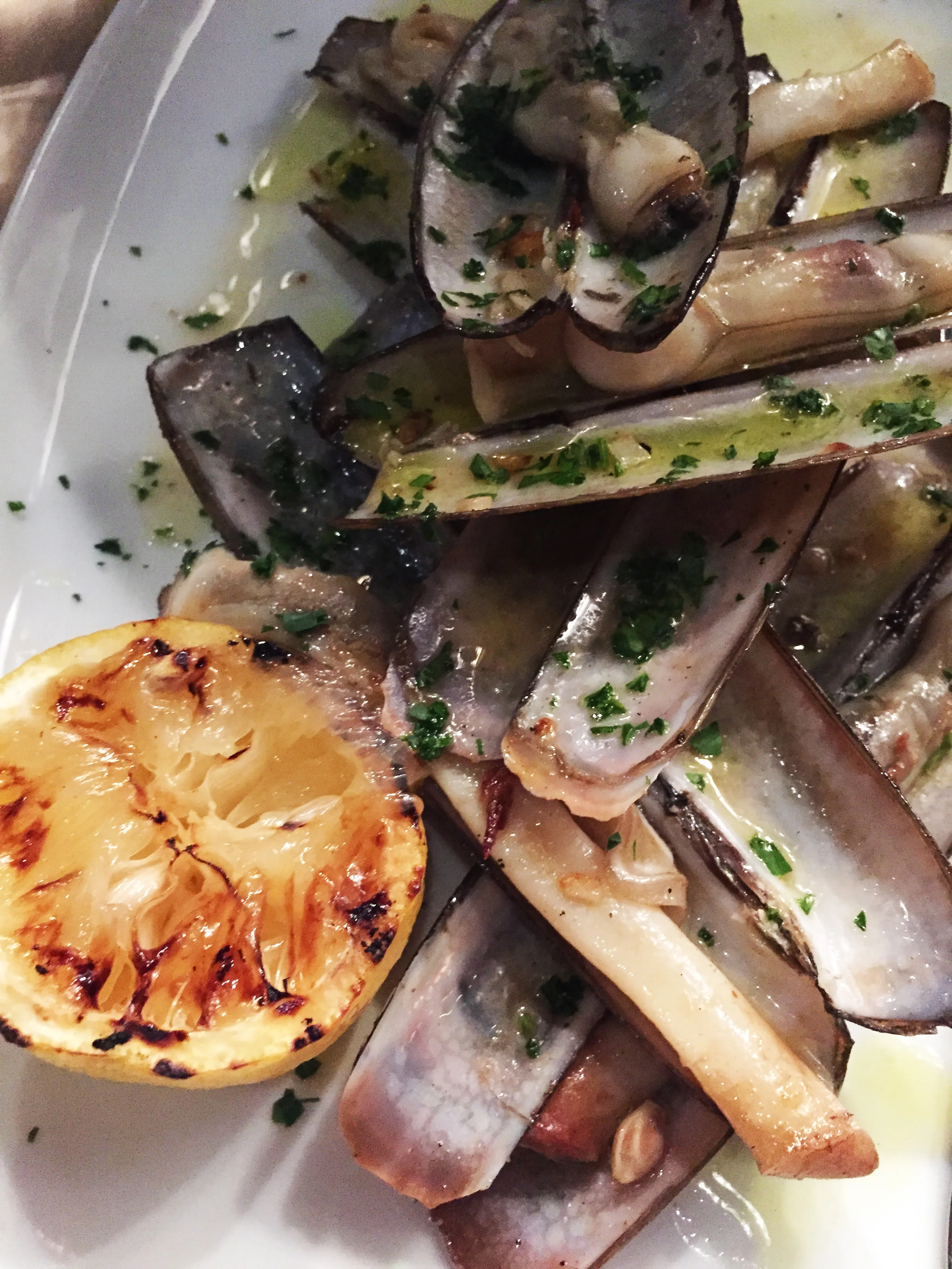 Razor Clams garlic, olive oil.