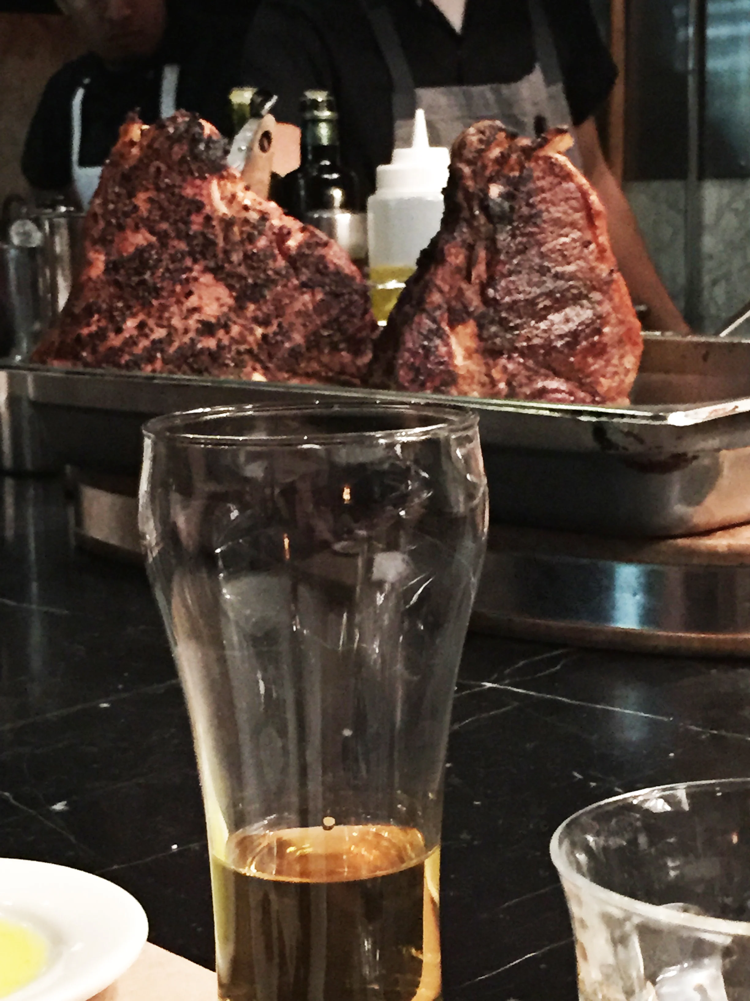 I'm am optimist...my Moretti is half full, especially with that gorgeous meat resting in the background.