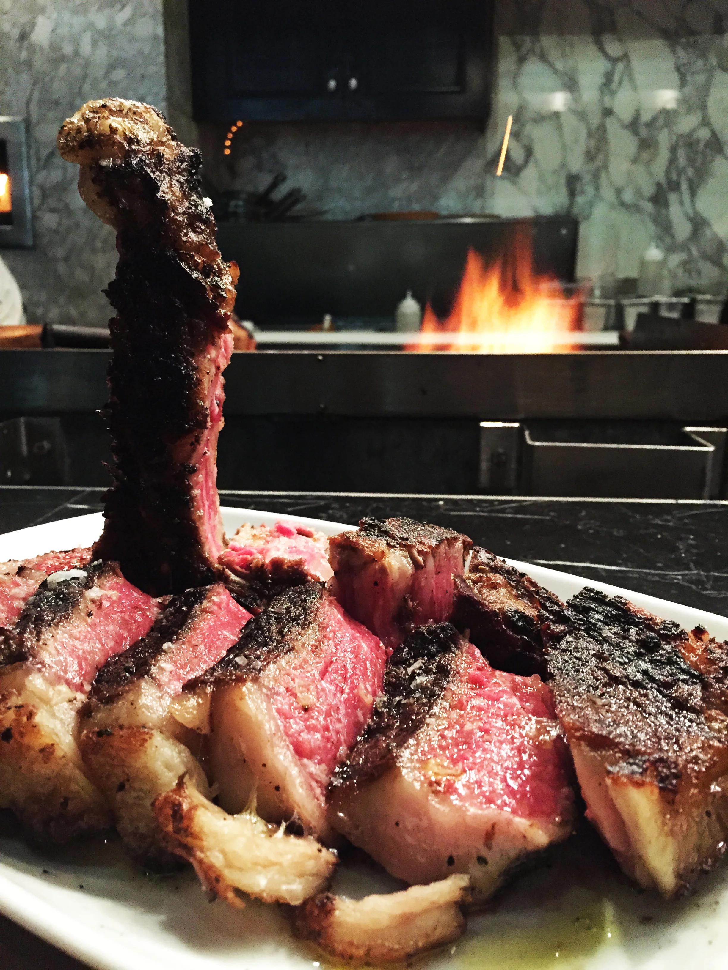 Costata alla Fiorentina 36 oz prime dry-aged bone-in New York.