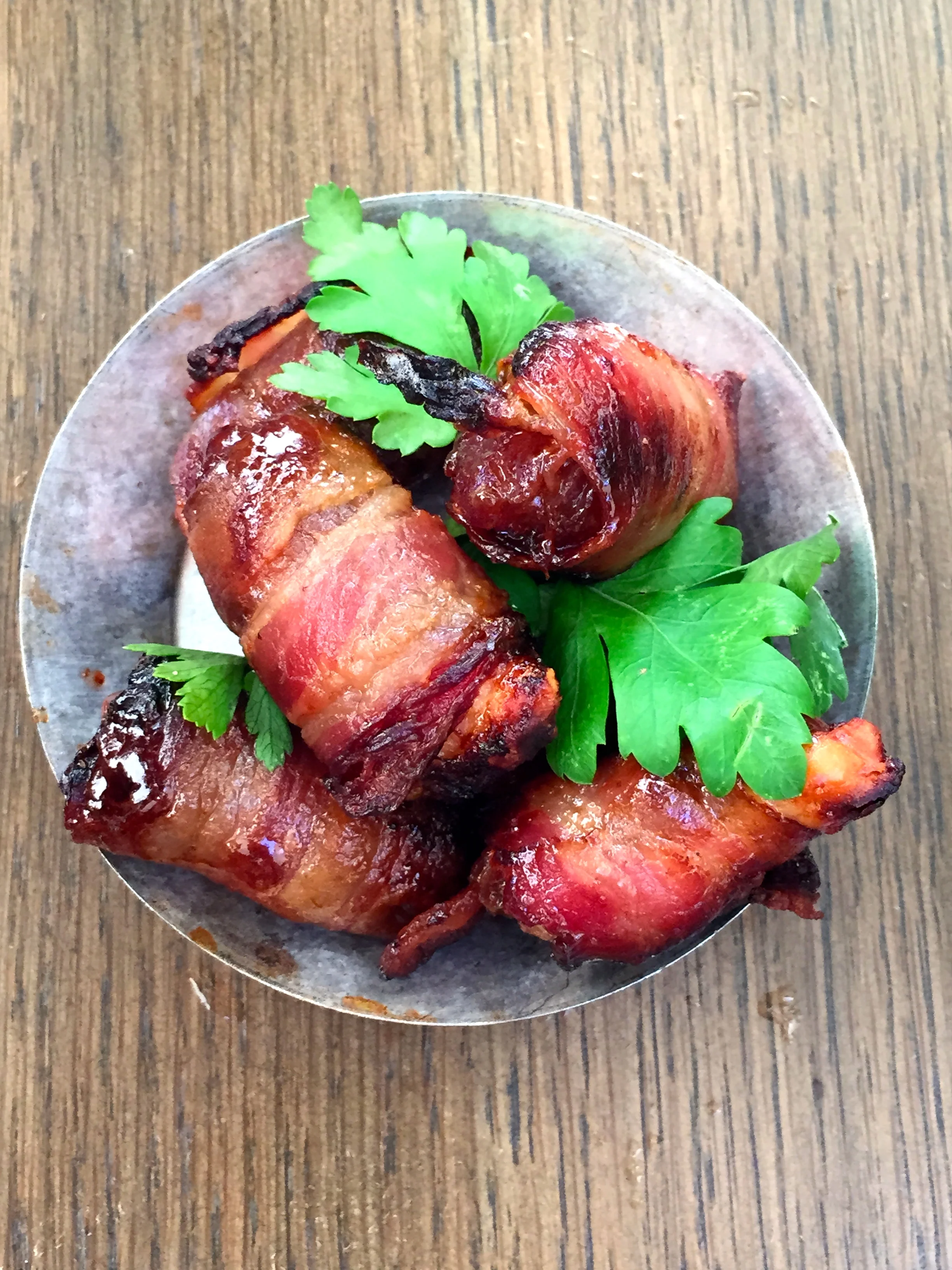 Bacon-wrapped dates.