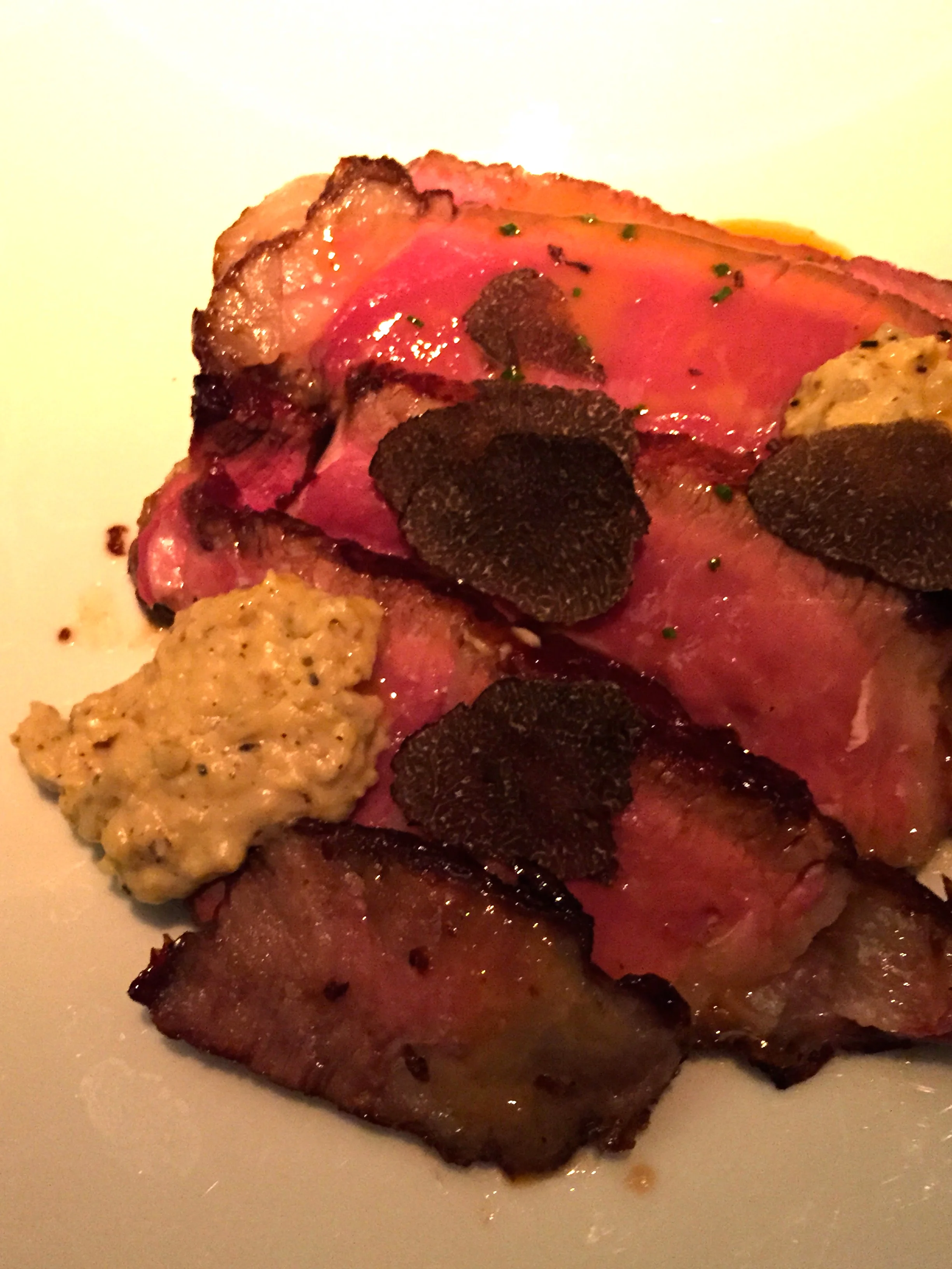 Spiaggia - Bistecca - a 45-day dry-aged rib eye, Lonesome Stone polenta, and morel.