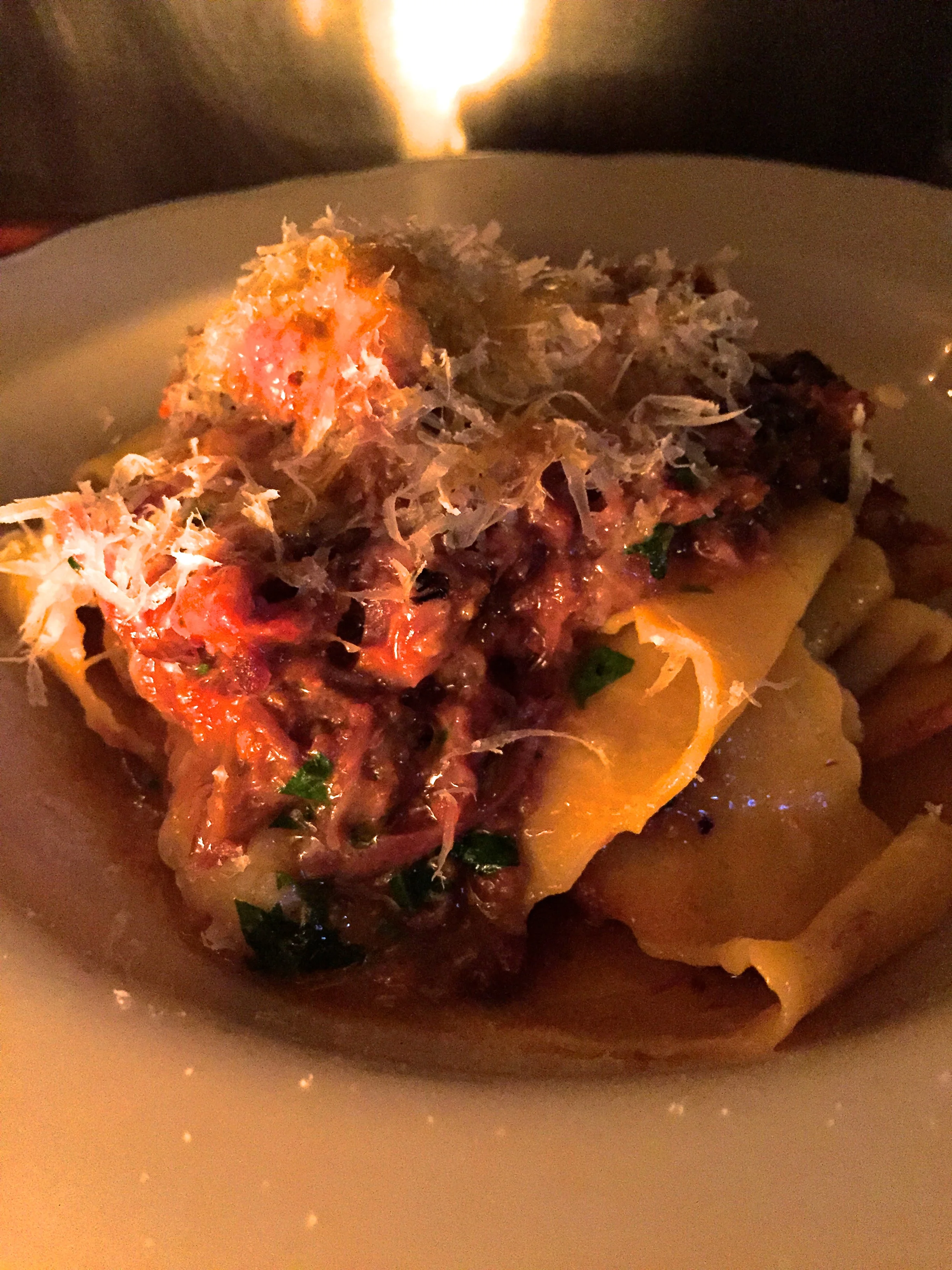 Petites lasagnes, ragu de queue de boeuf.