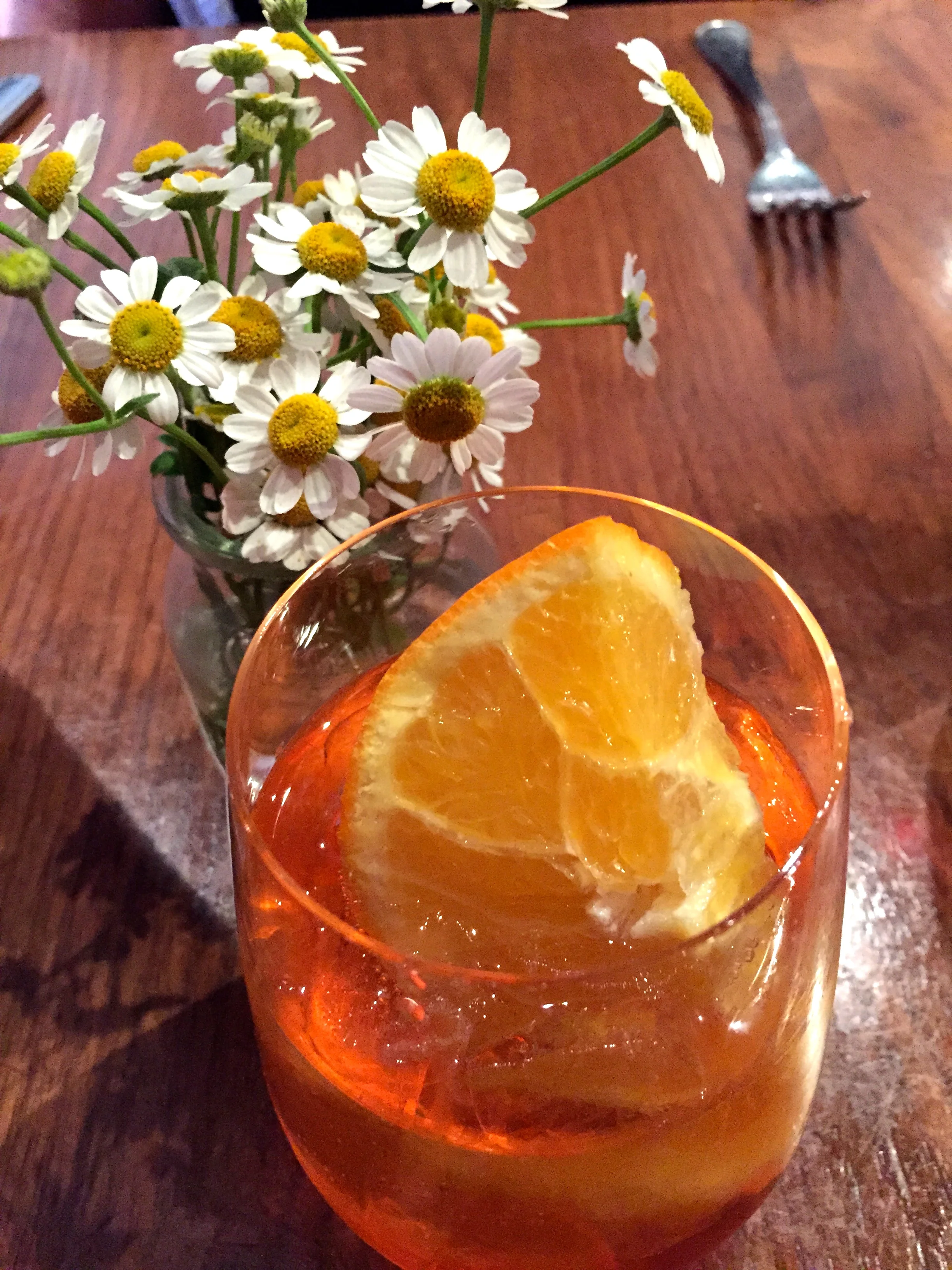 Aperol Spritz with prosecco and aperol.