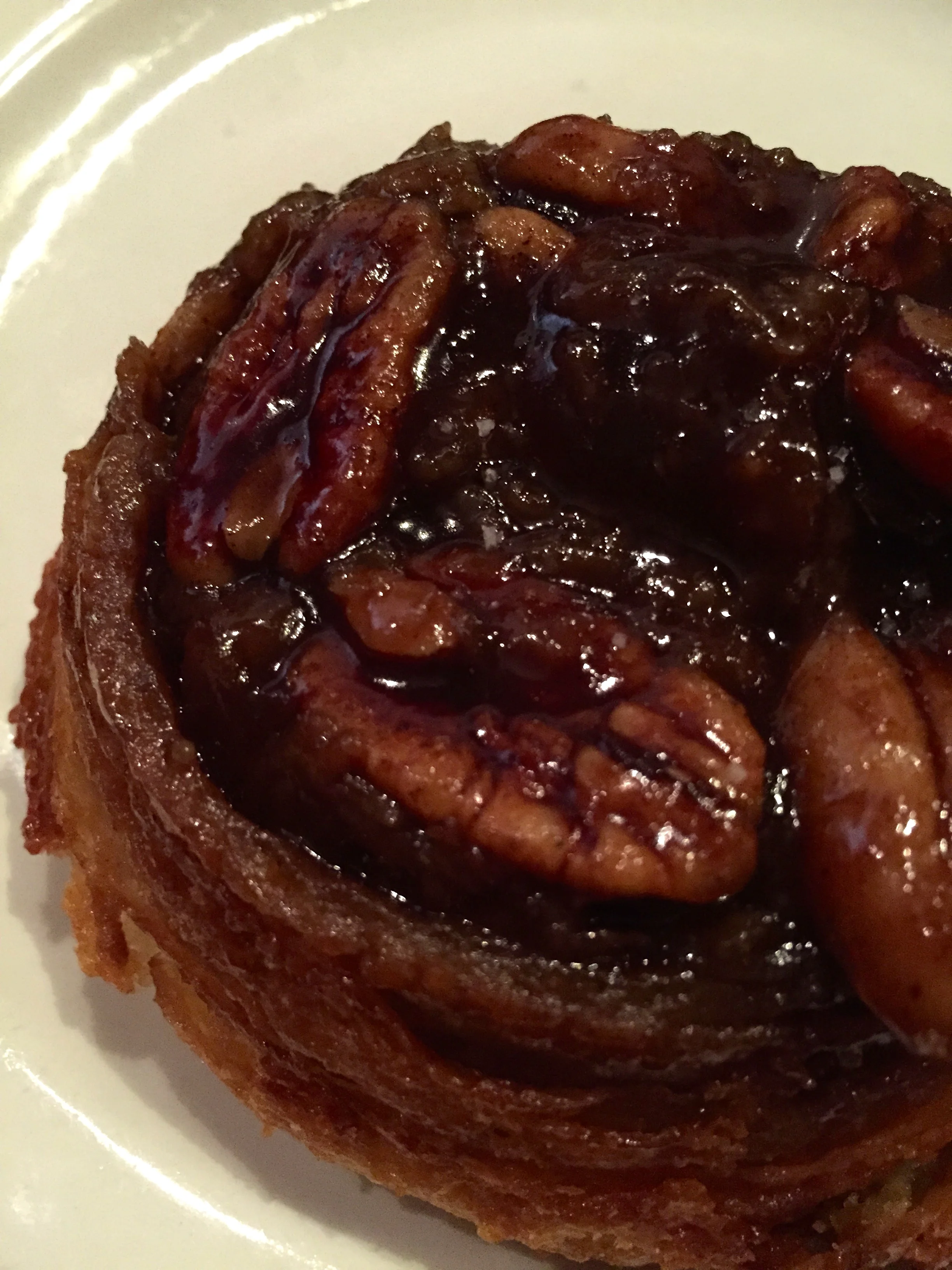Warm and sticky pecan roll.