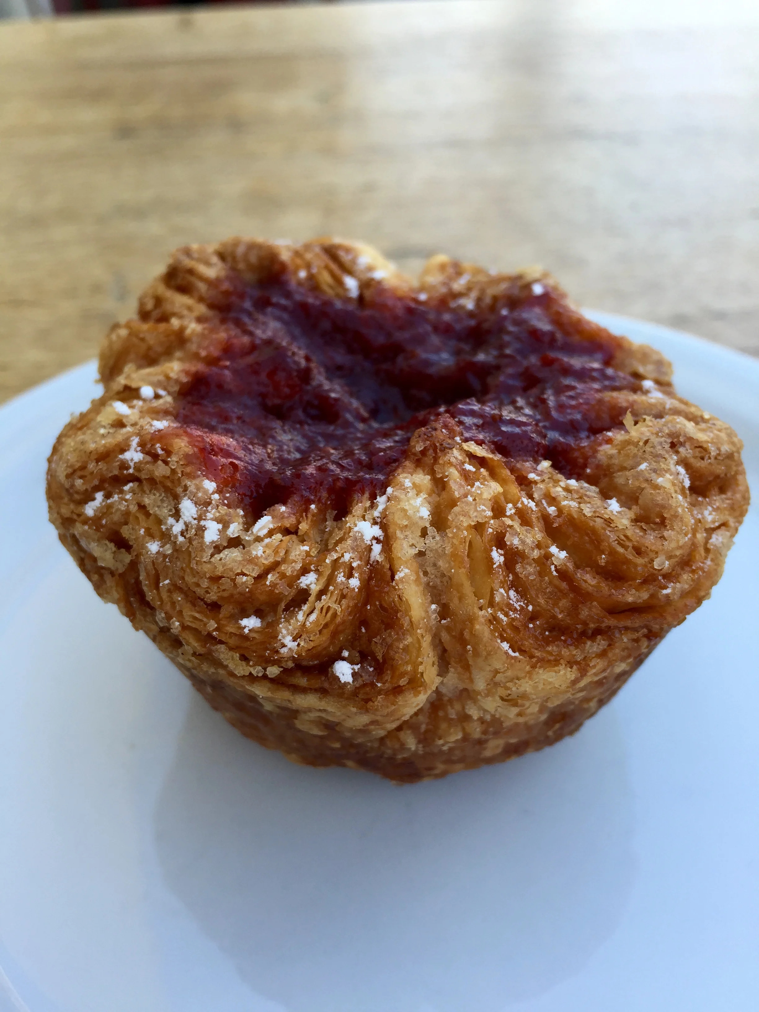 Strawberry kouign-amann.