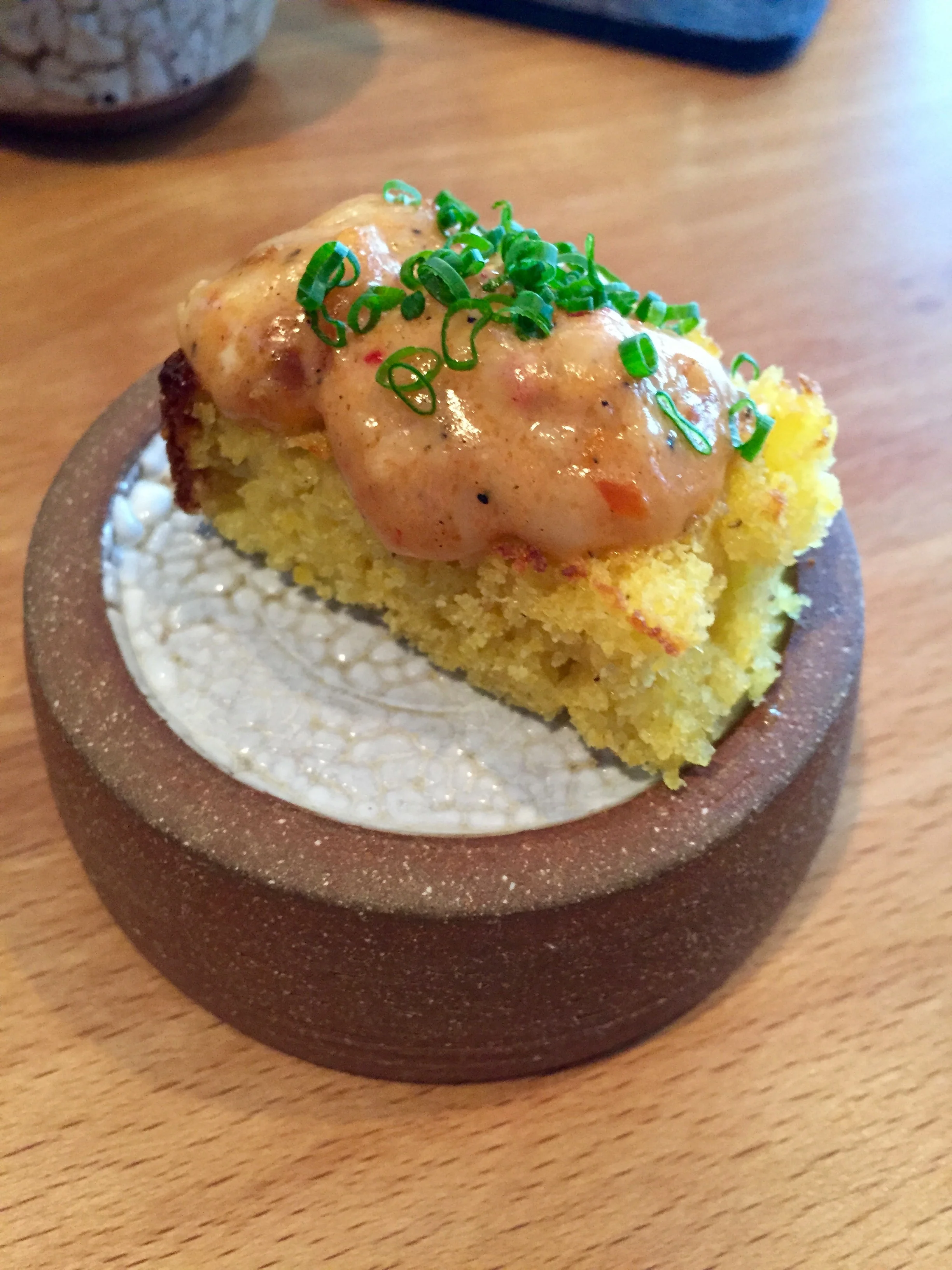 Cornbread with pimento cheese.