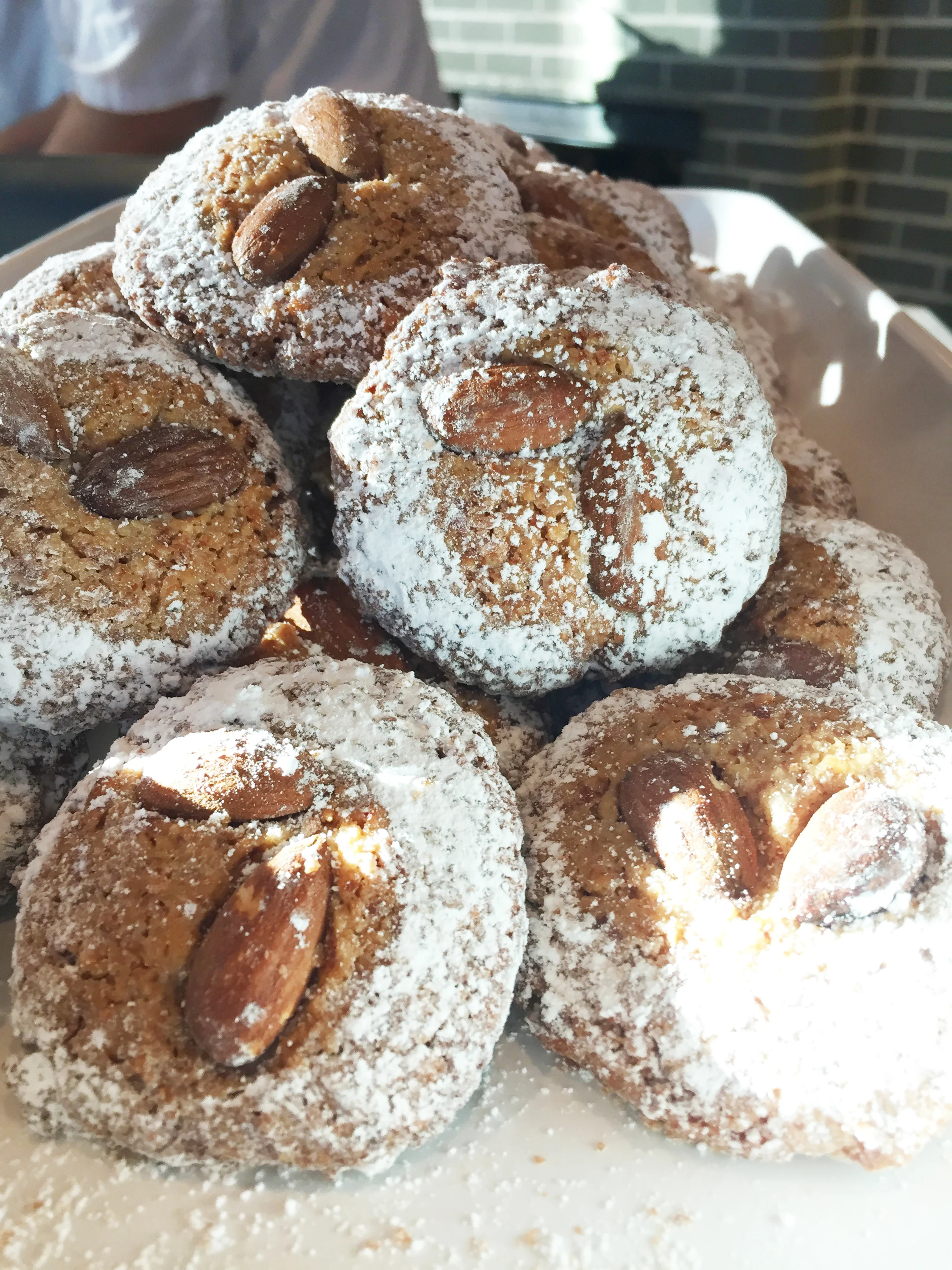 Chewy almond cookies.