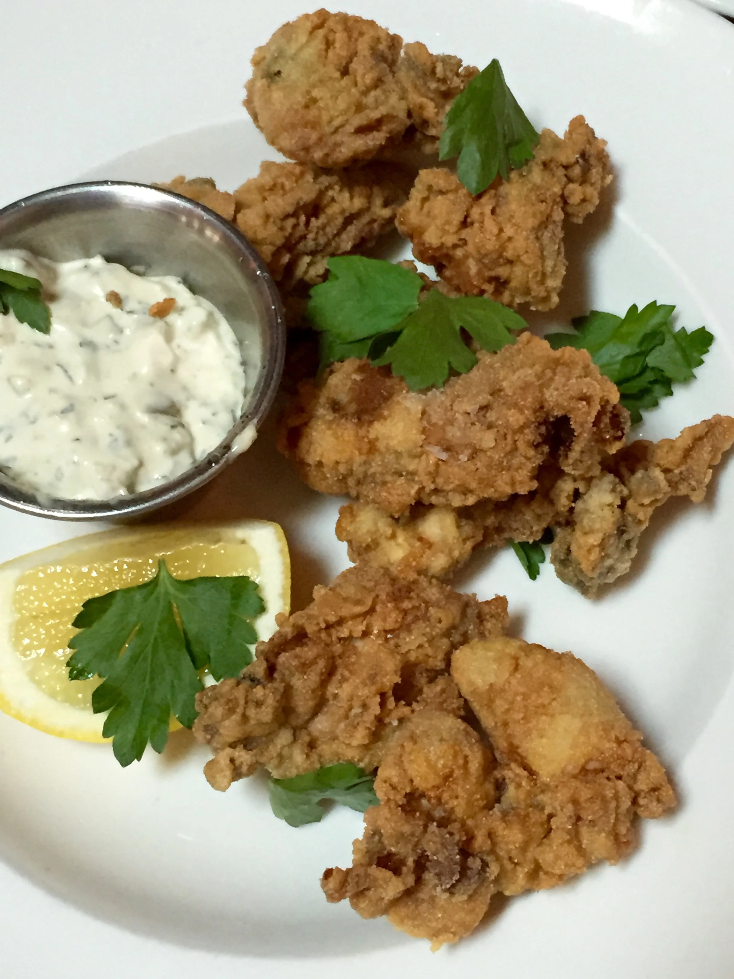 Crispy Oysters with sauce gribiche.