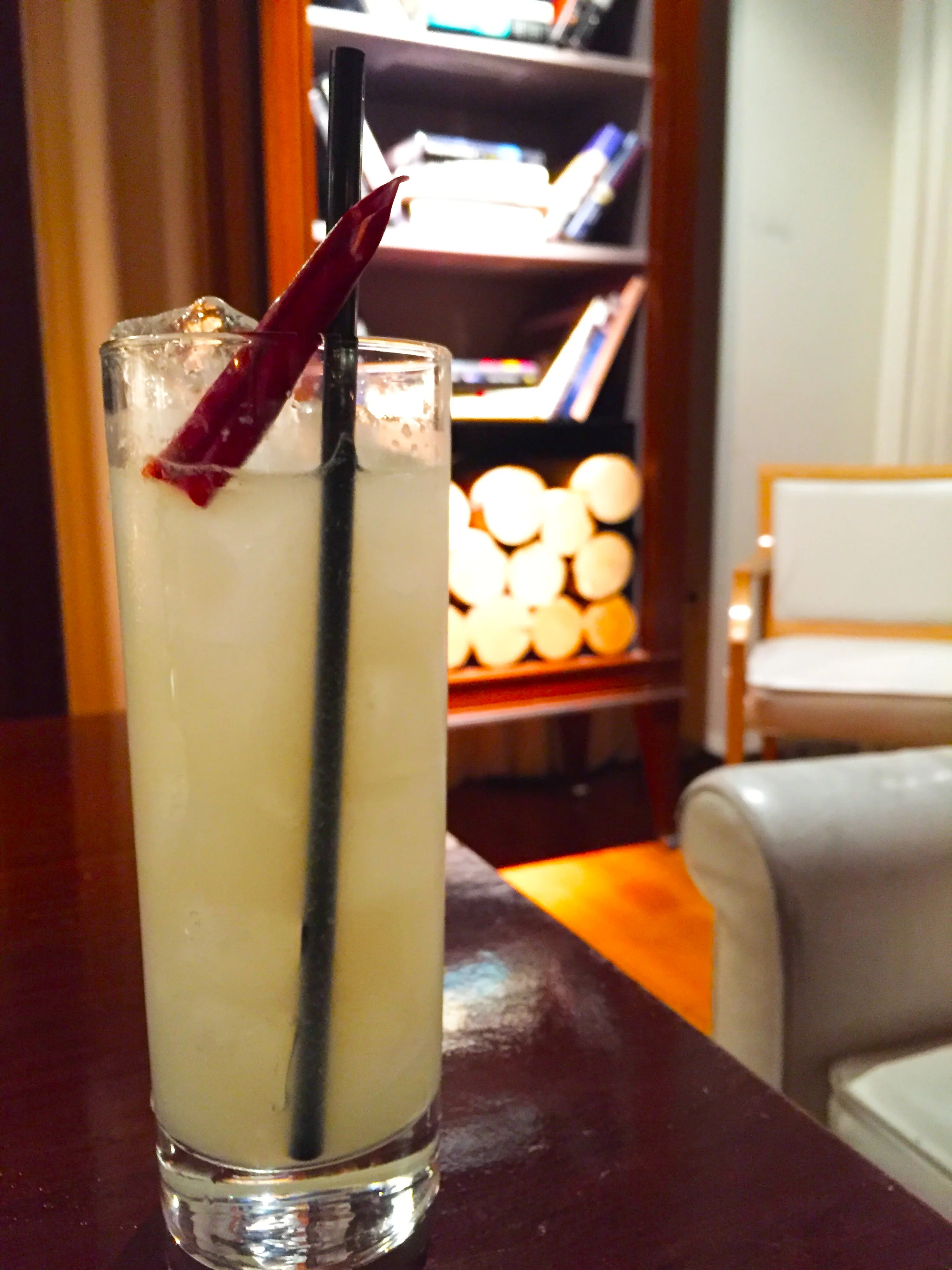 Ay Margarita with Don Julio Blanco, lime, habanero bitters, and Orgeat.