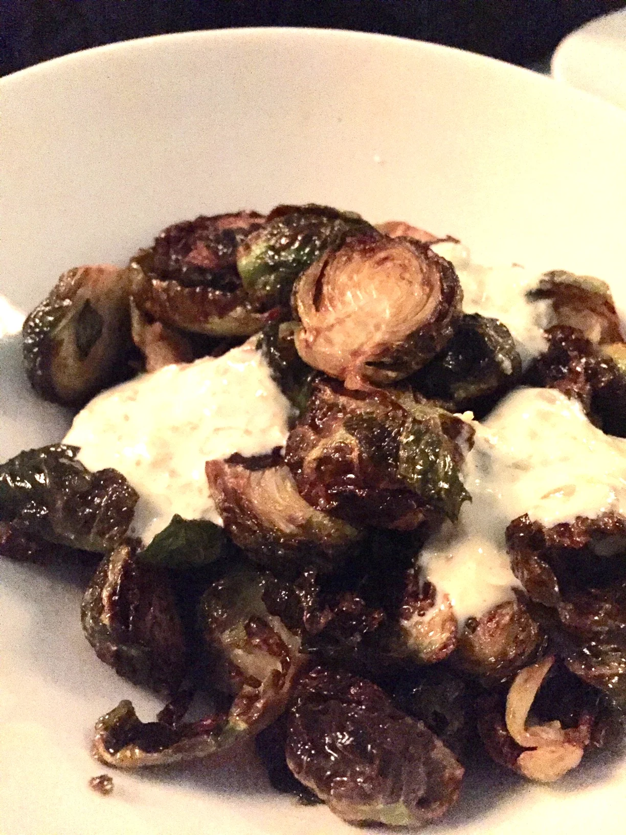 fried brussels srpouts with gribiche