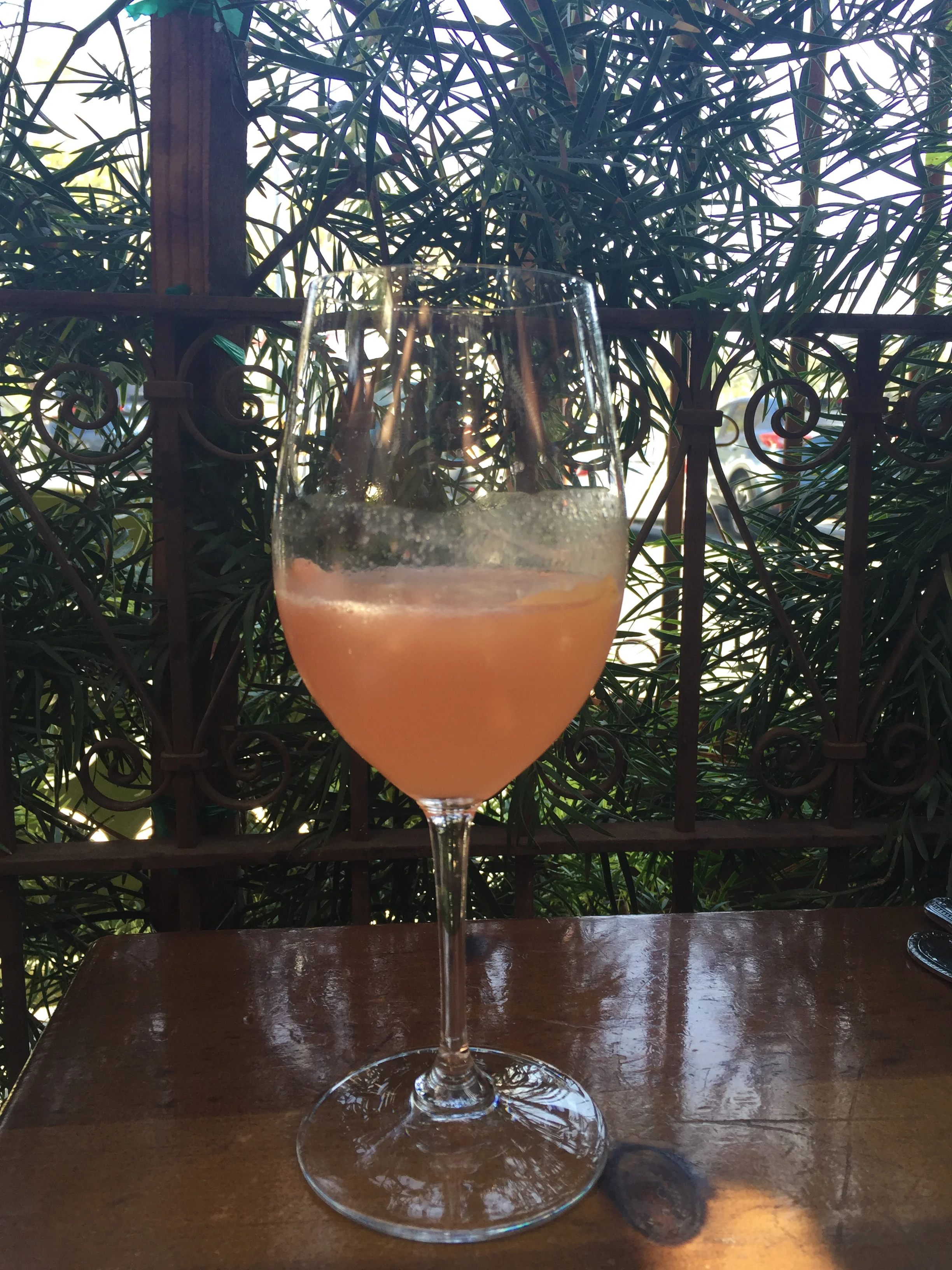 Hatchet Mimosa with grapefruit juice.