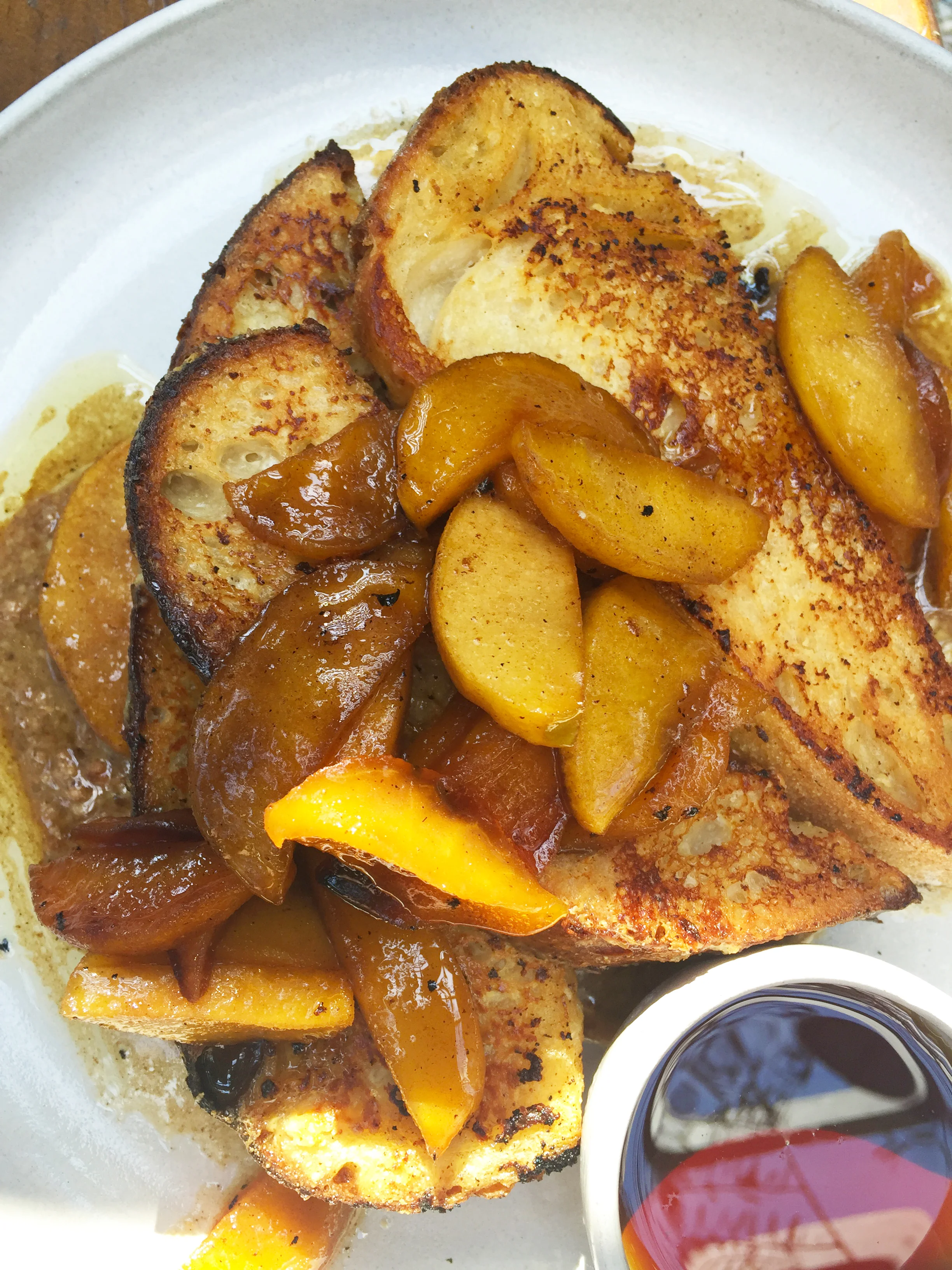 French Toast with pecan butter and roasted apples.