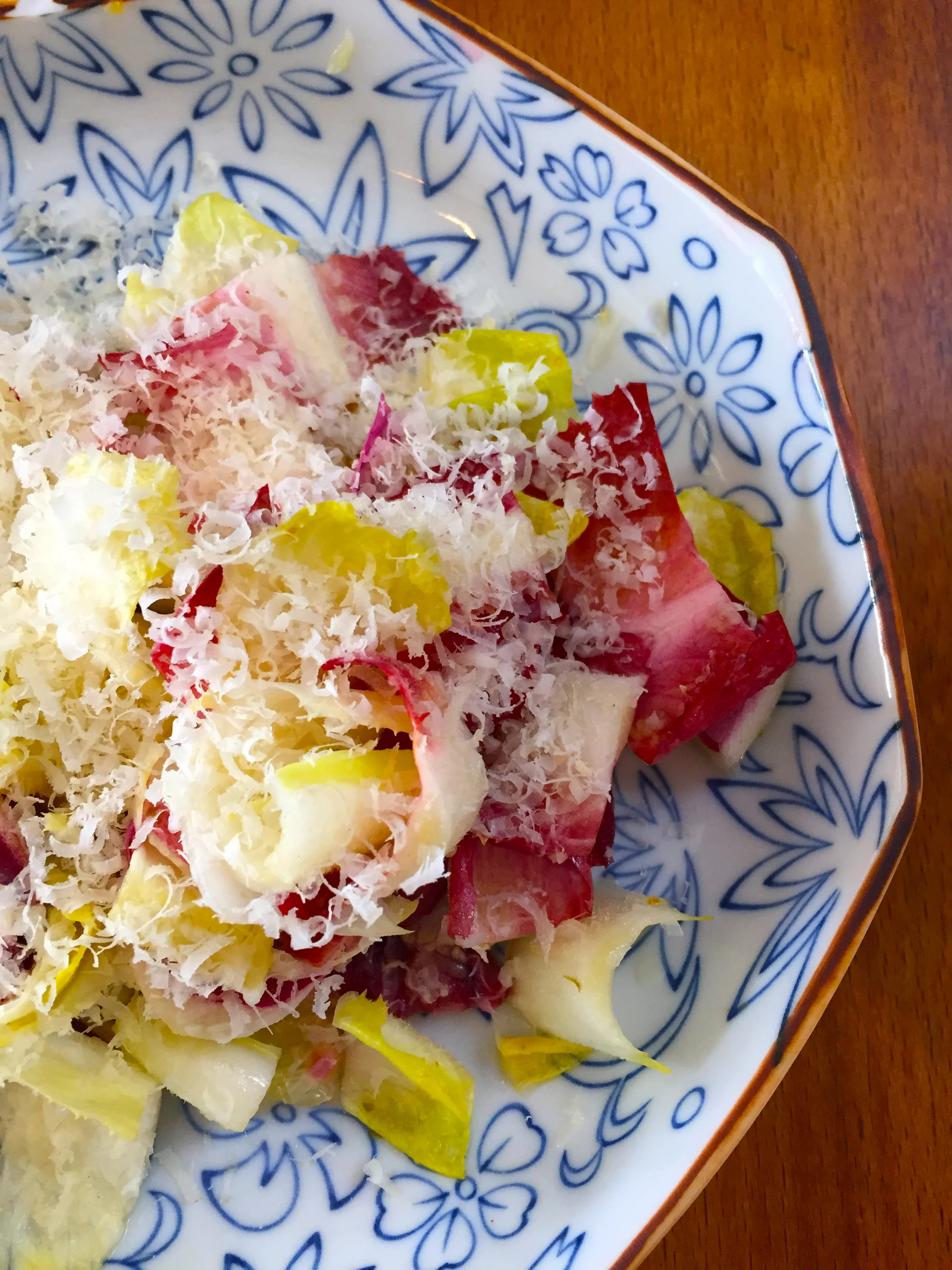 Winter citrus, endive, avocado, macadamia, and yuzu kosho.