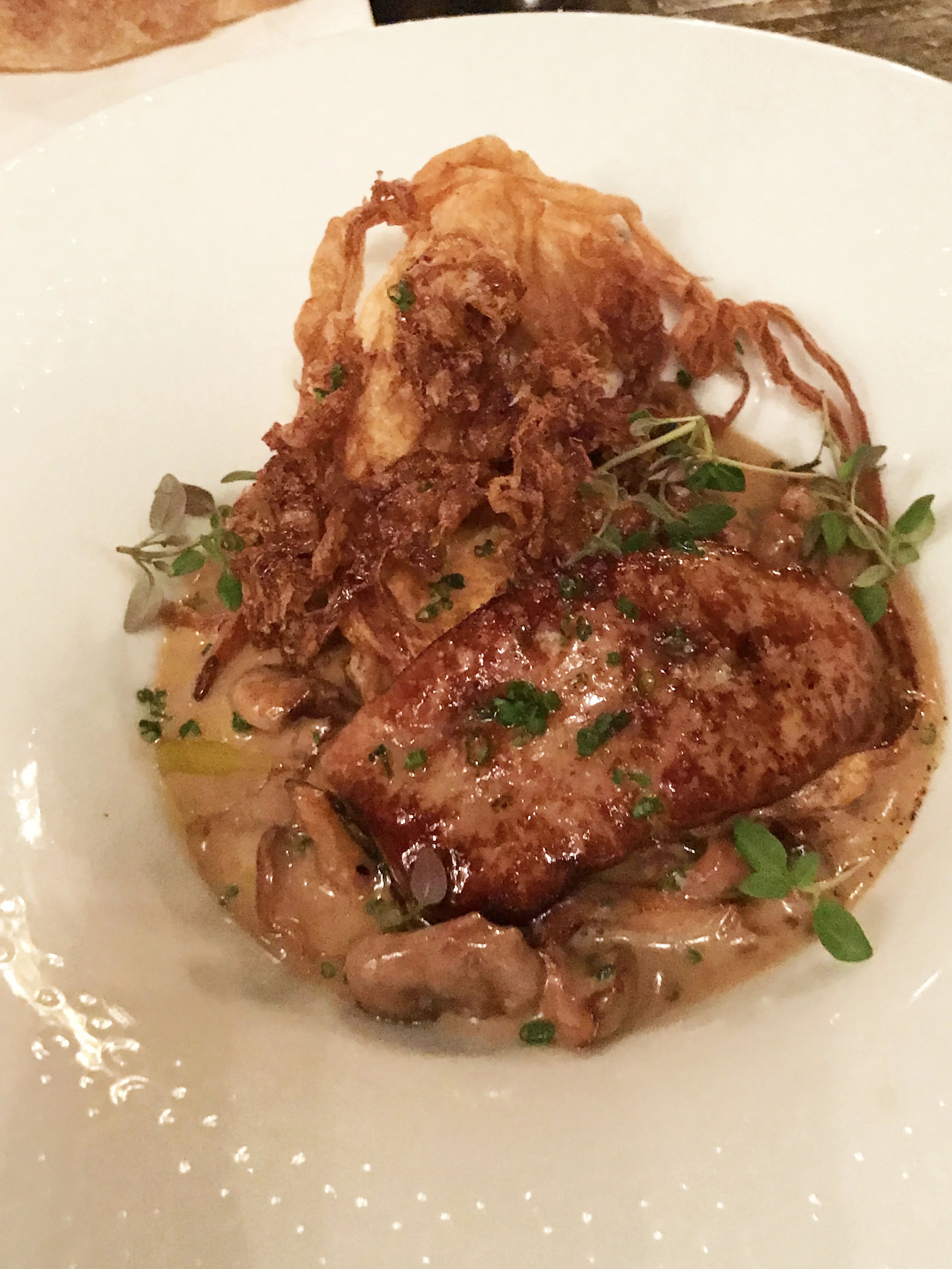 Mushrooms & Cream Seasonal wild mushrooms with a fried egg, pan de cristal, and seared foie gras