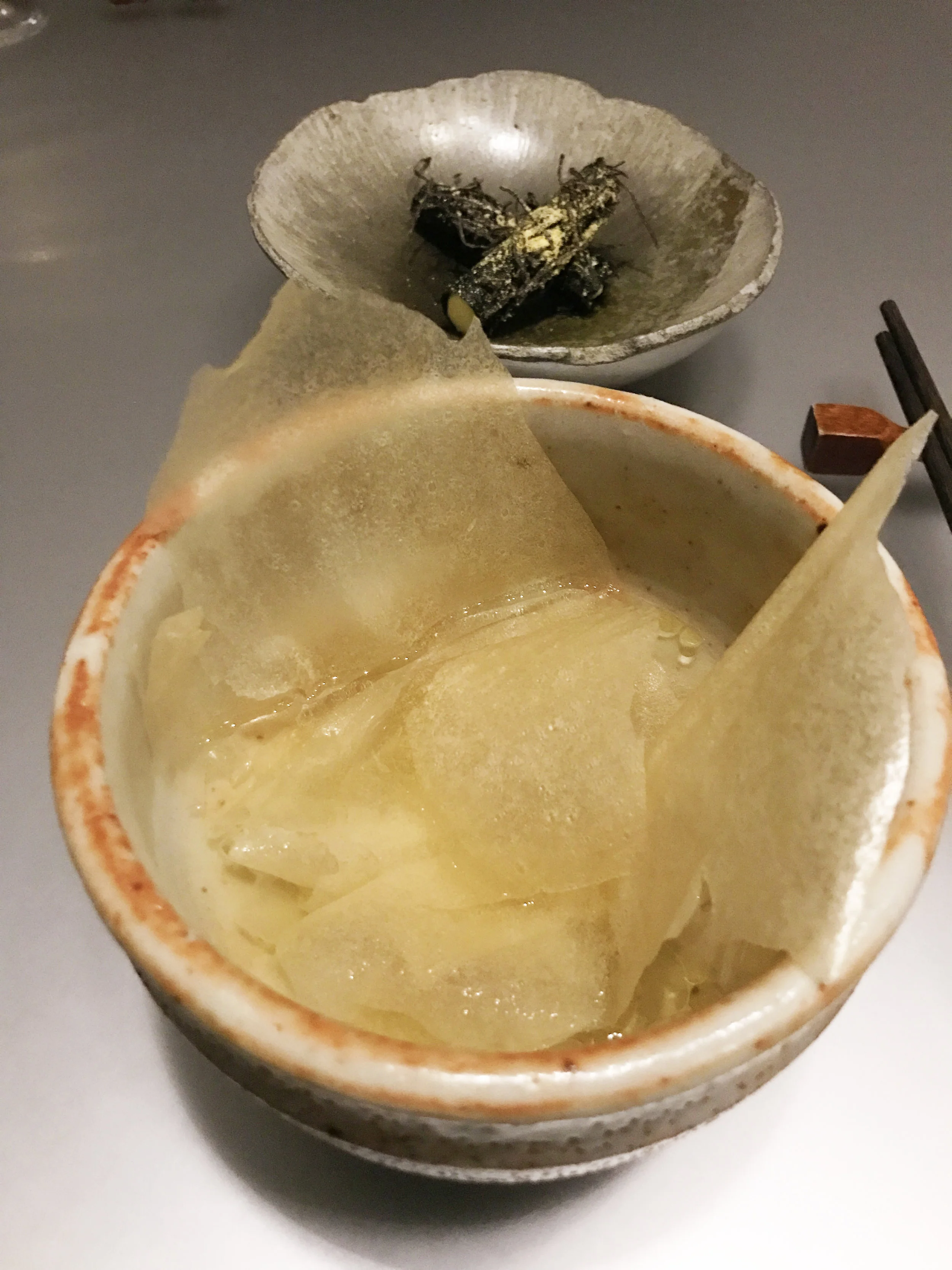 CRUNCH PAPER - dehydrated scallops, corn, butter, and cornbread nori