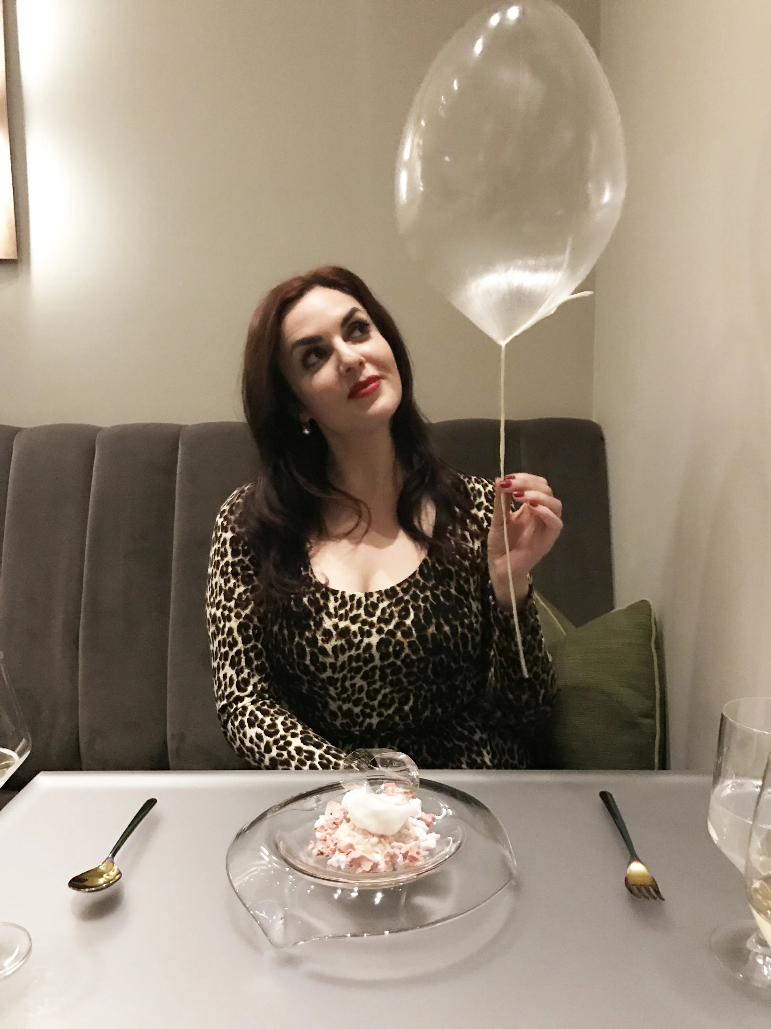 Helium-filled sugar balloon.