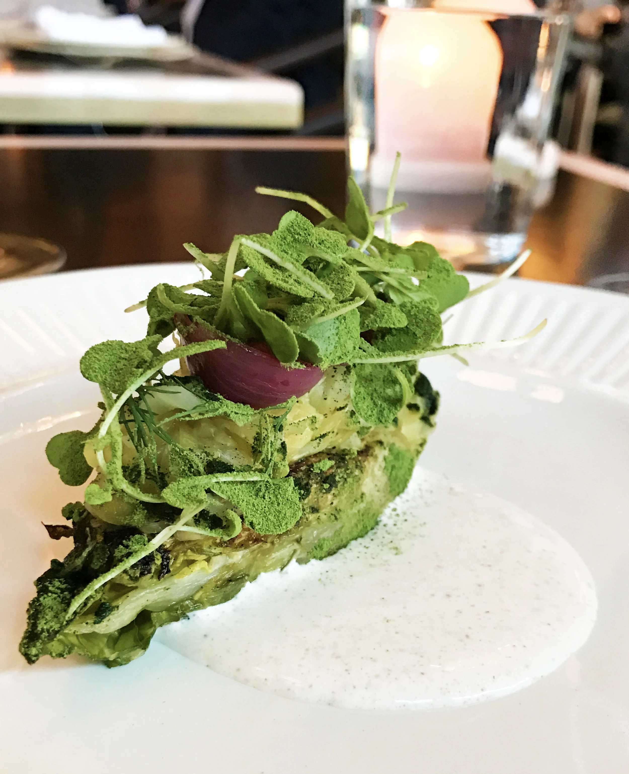 Baby Gem with sauerkraut, arugula, and caraway