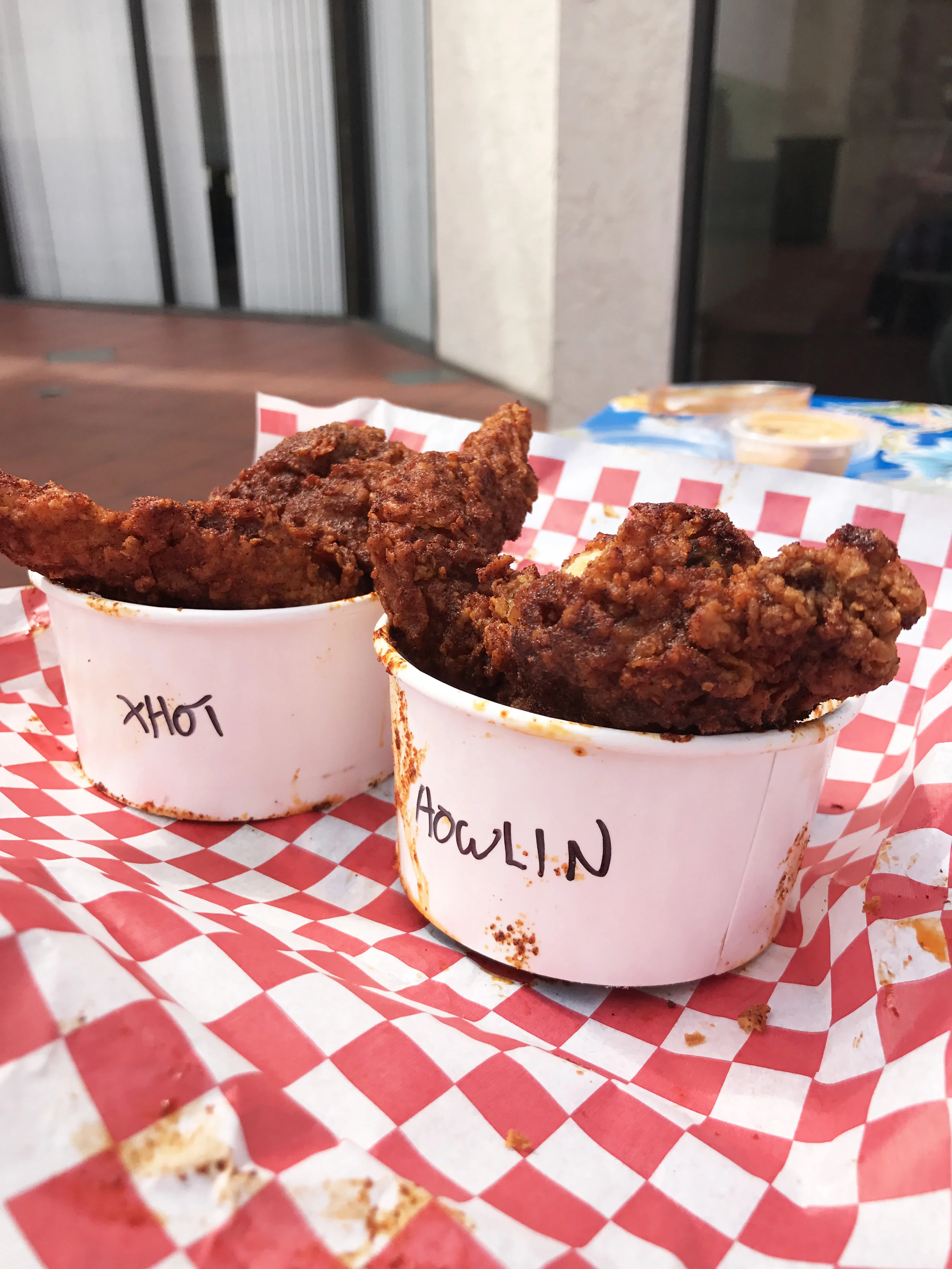 Solo Wings X-Hot ("You've been warned" spicy) and Howlin' (Can't touch this. 10++ spicy)