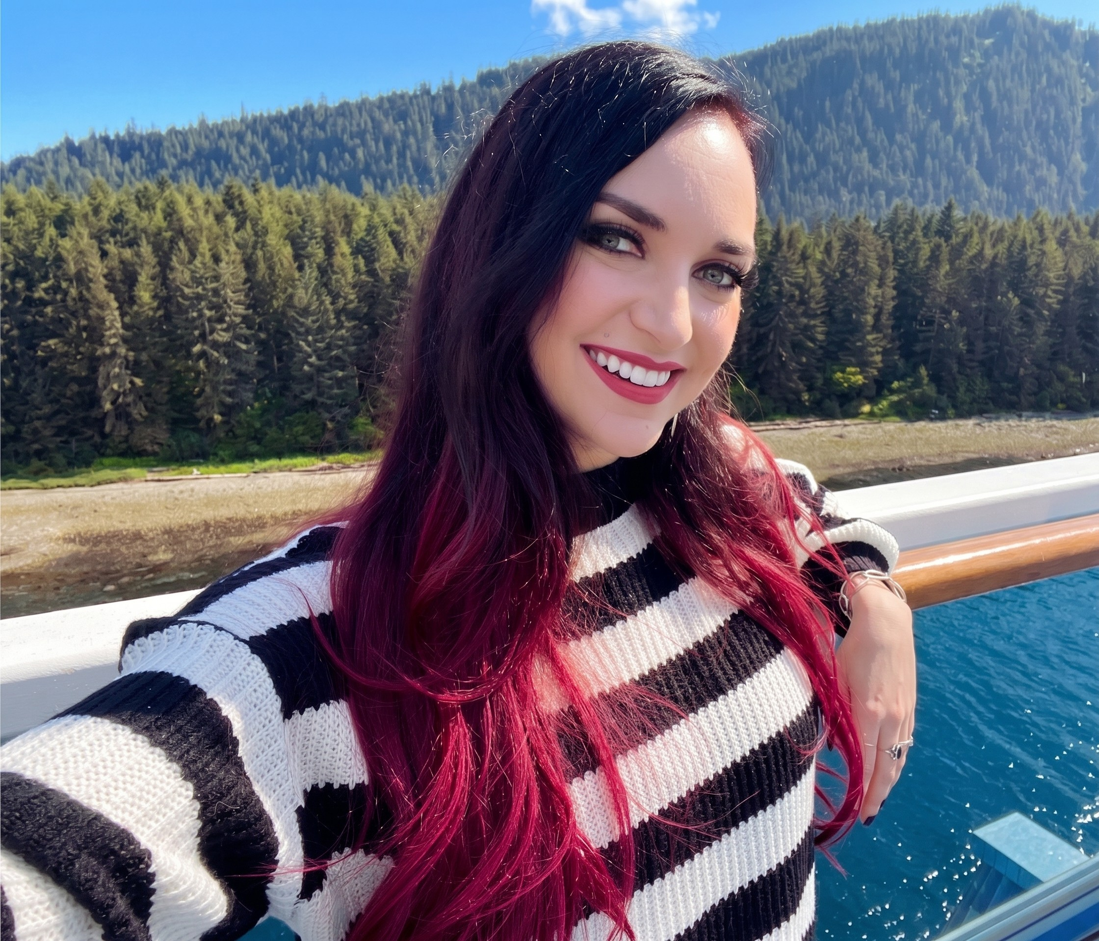 woman on cruise ship in Alaska