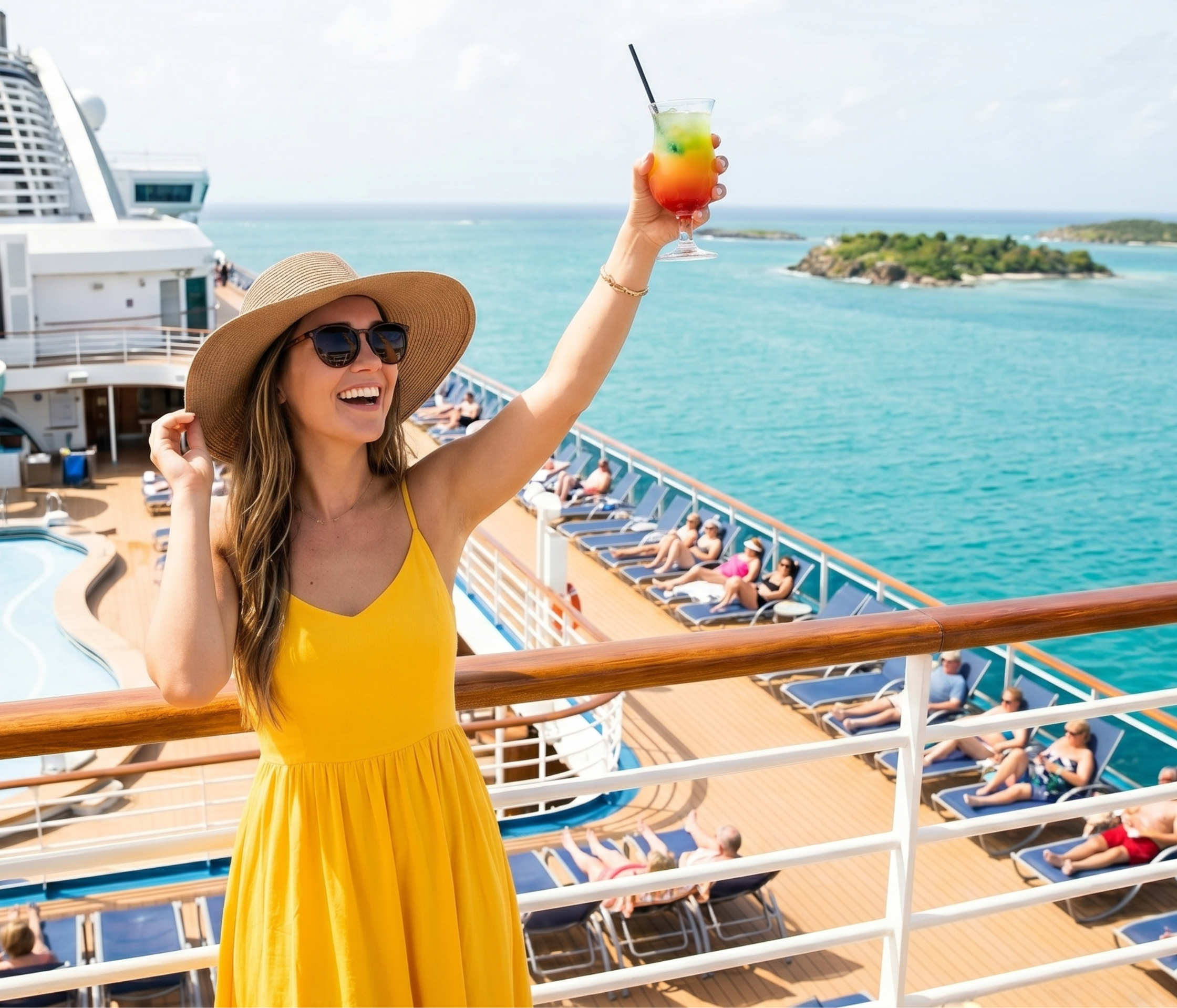 woman on a cruise ship